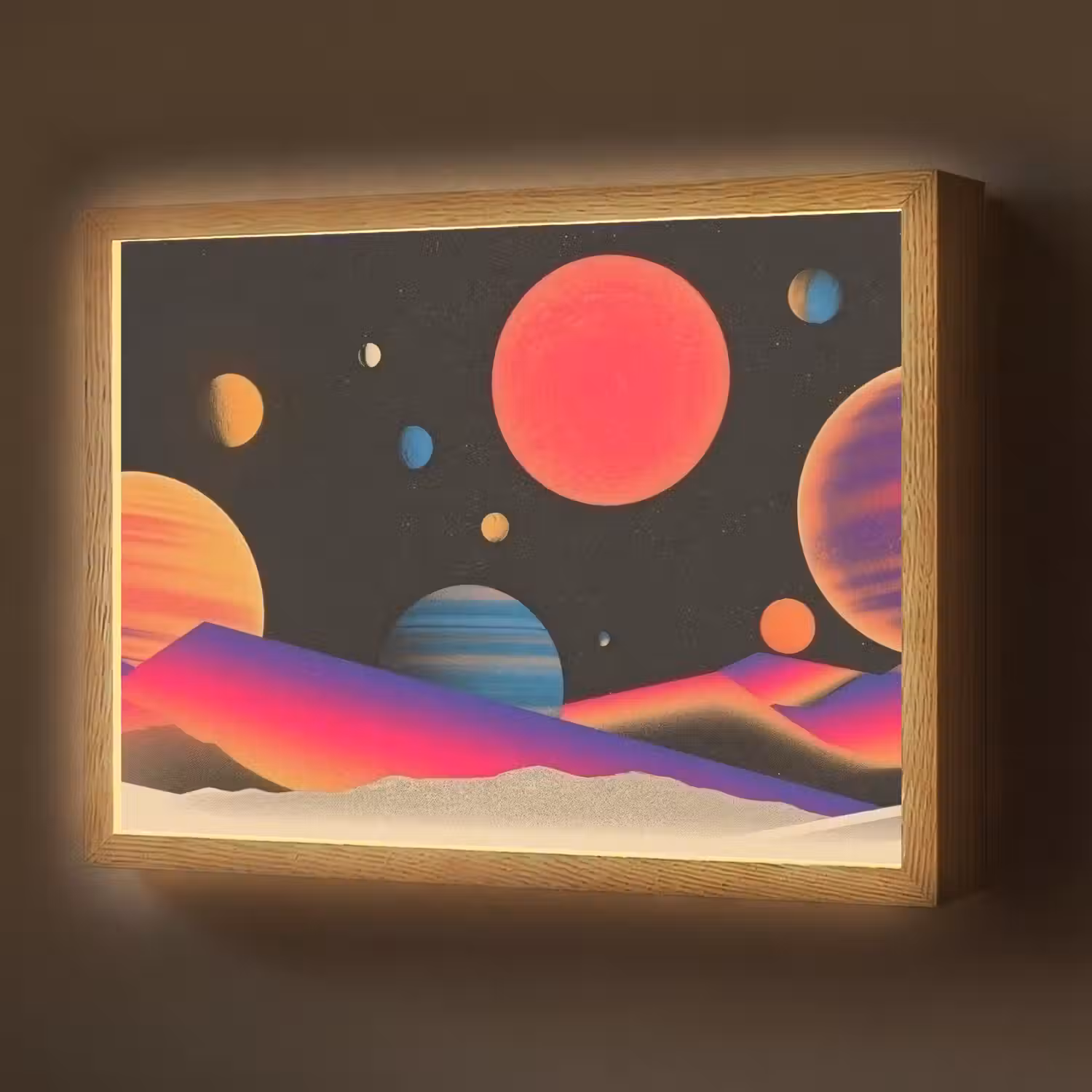 Hemel - Planeten - Felgekleurd Light Box met batterij (Wandlamp) middel -z3d_website