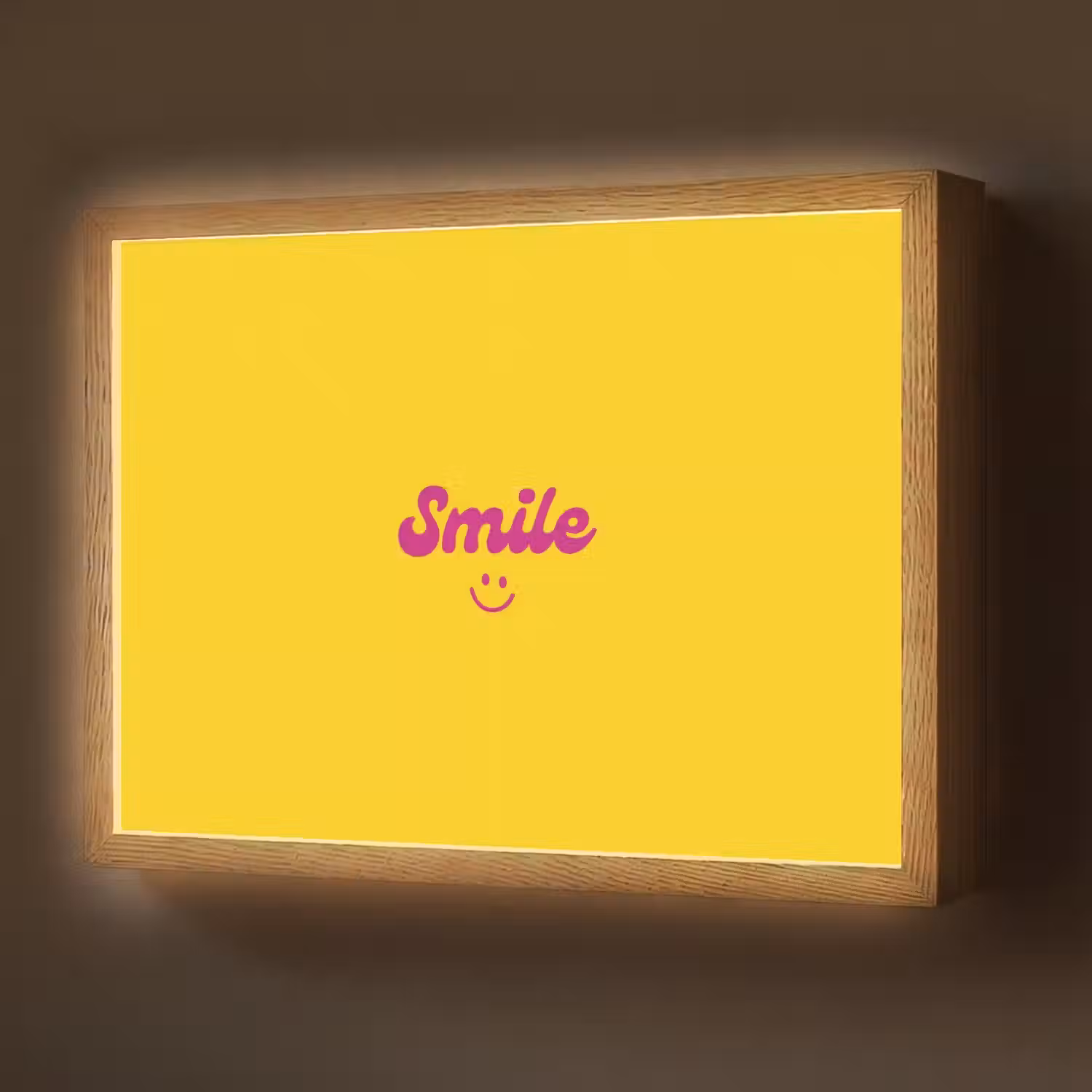 Smile - Geel - Roze Light Box met batterij (Wandlamp) middel -z3d_website