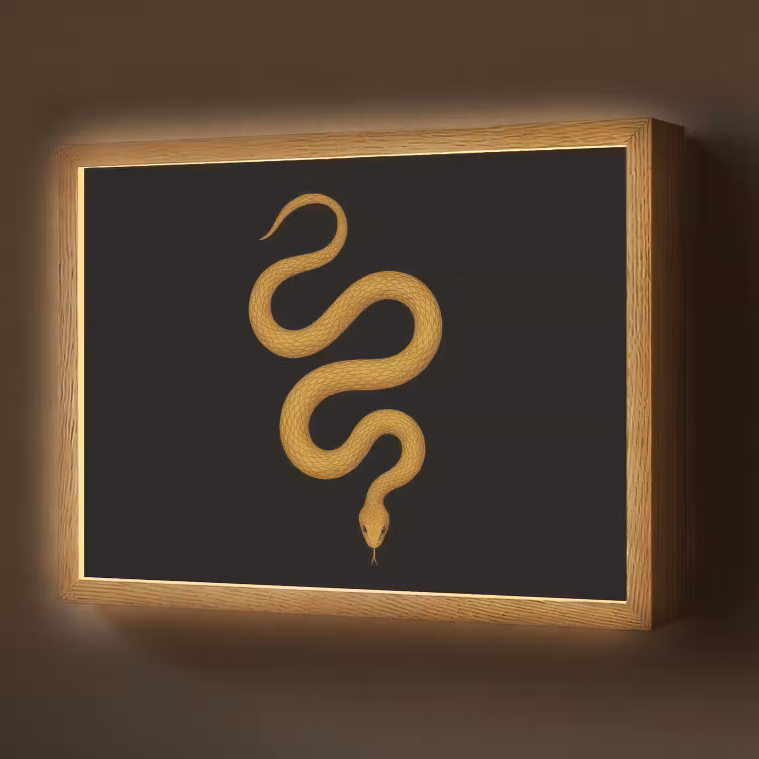 Slang - Minimalistisch - Goud Light Box met batterij (Wandlamp) middel -z3d_website