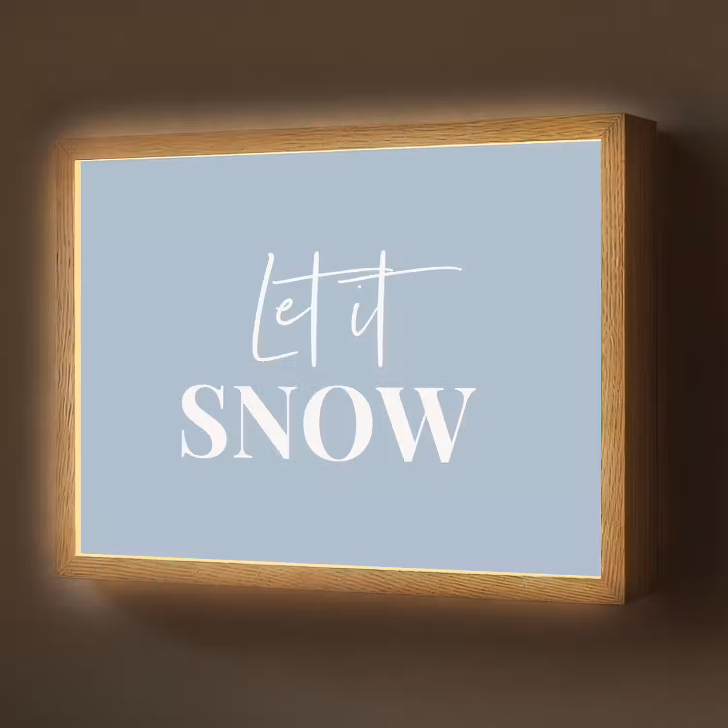 Sneeuw - Winter - Blauw - Let it snow Light Box met batterij (Wandlamp) middel -z3d_website