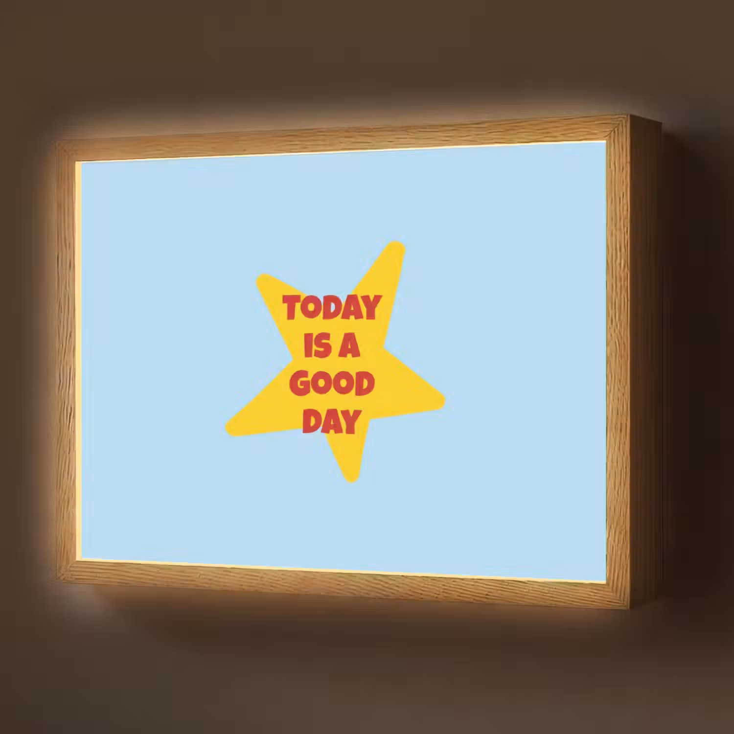 Ster - Today is a good day - Blauw Light Box met batterij (Wandlamp) middel -z3d_website