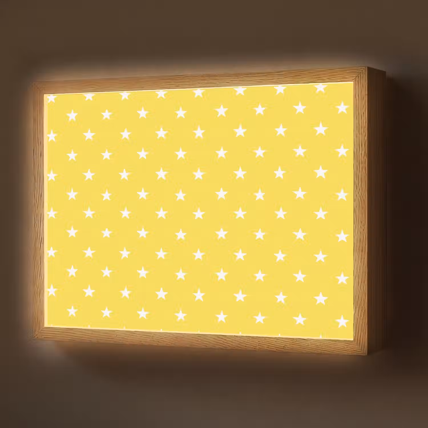 Sterren - Patroon - Minimalistisch - Geel Light Box met batterij (Wandlamp) middel 907 -z3d_website