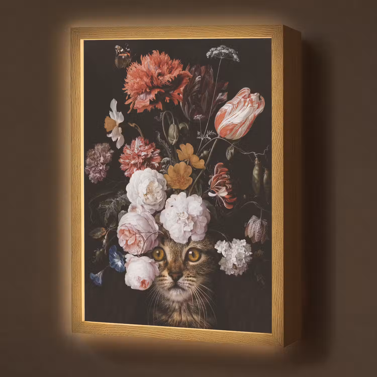 Stilleven met bloemen - Jan Davidsz de Heem - Kat Light Box met batterij (Wandlamp) middel -z3d_website