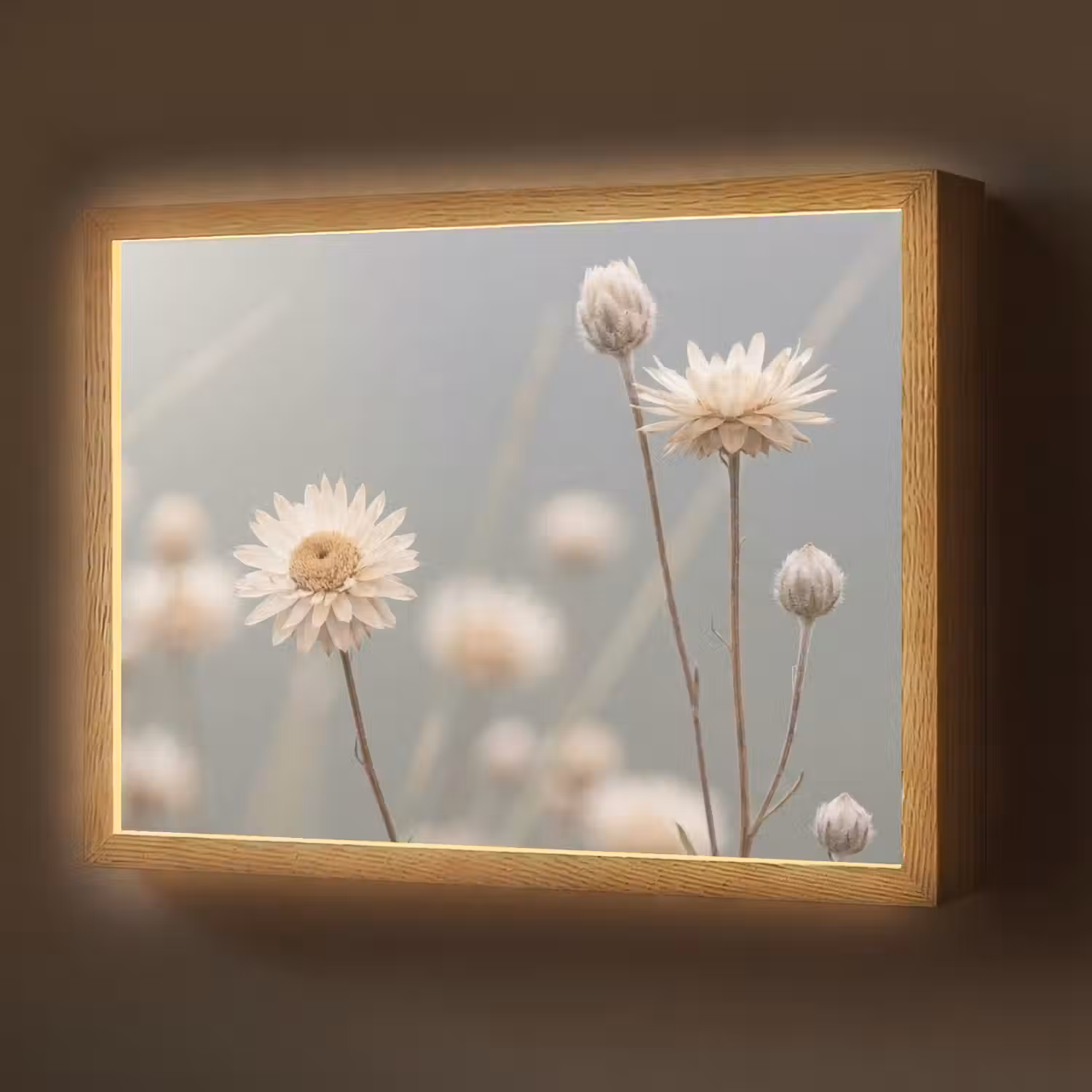 Strobloemen - Wit - Daglicht Light Box met batterij (Wandlamp) middel -z3d_website