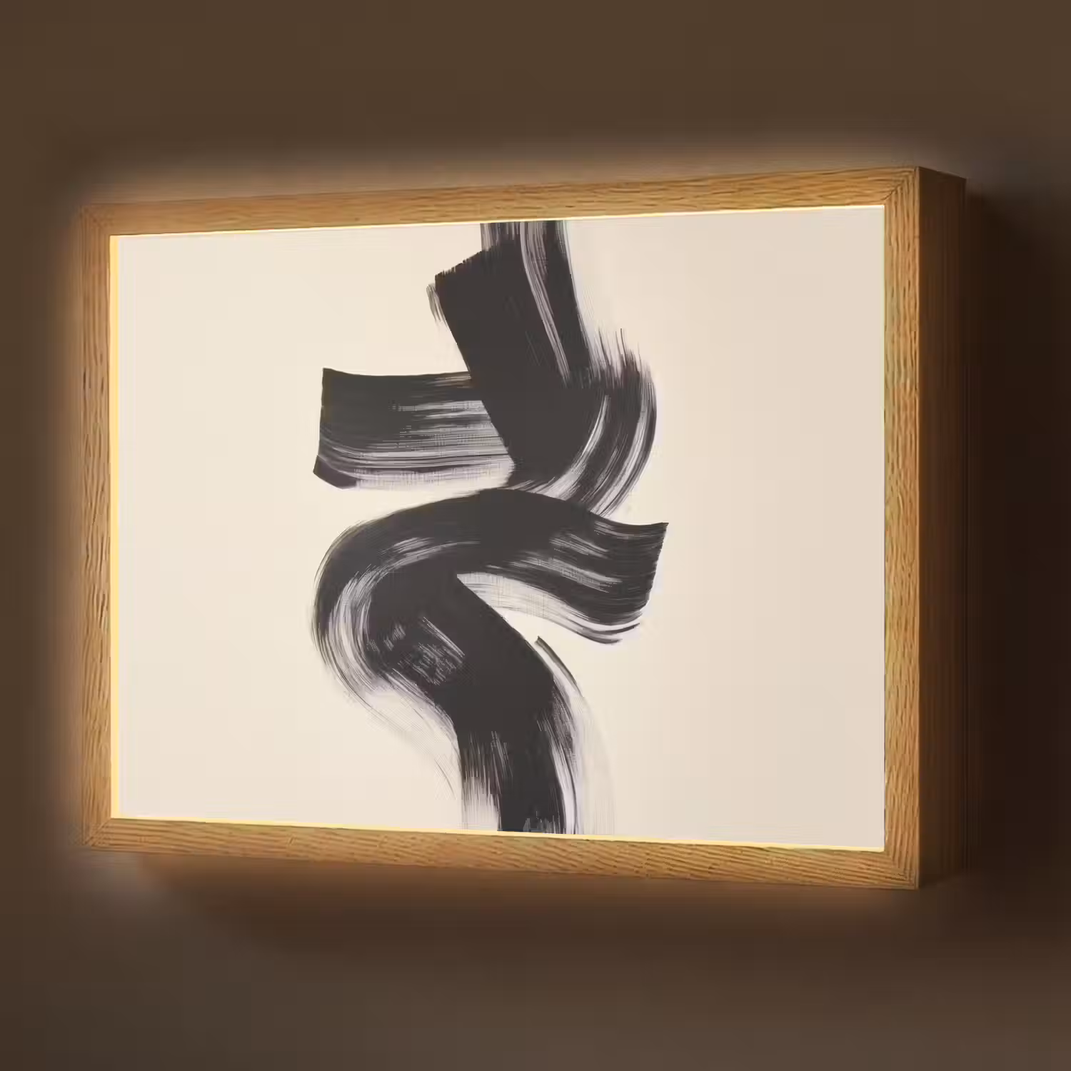 Strepen - Zwart - Abstract Light Box met batterij (Wandlamp) middel -z3d_website