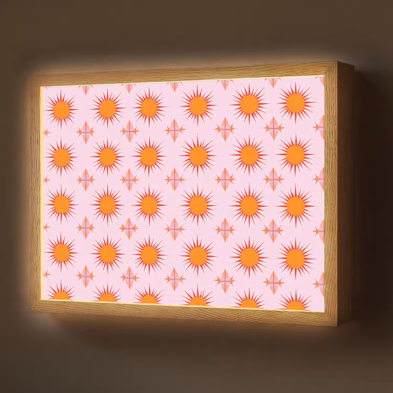 Zon - Patroon - Roze Light Box met batterij (Wandlamp) middel 907 -z3d_website