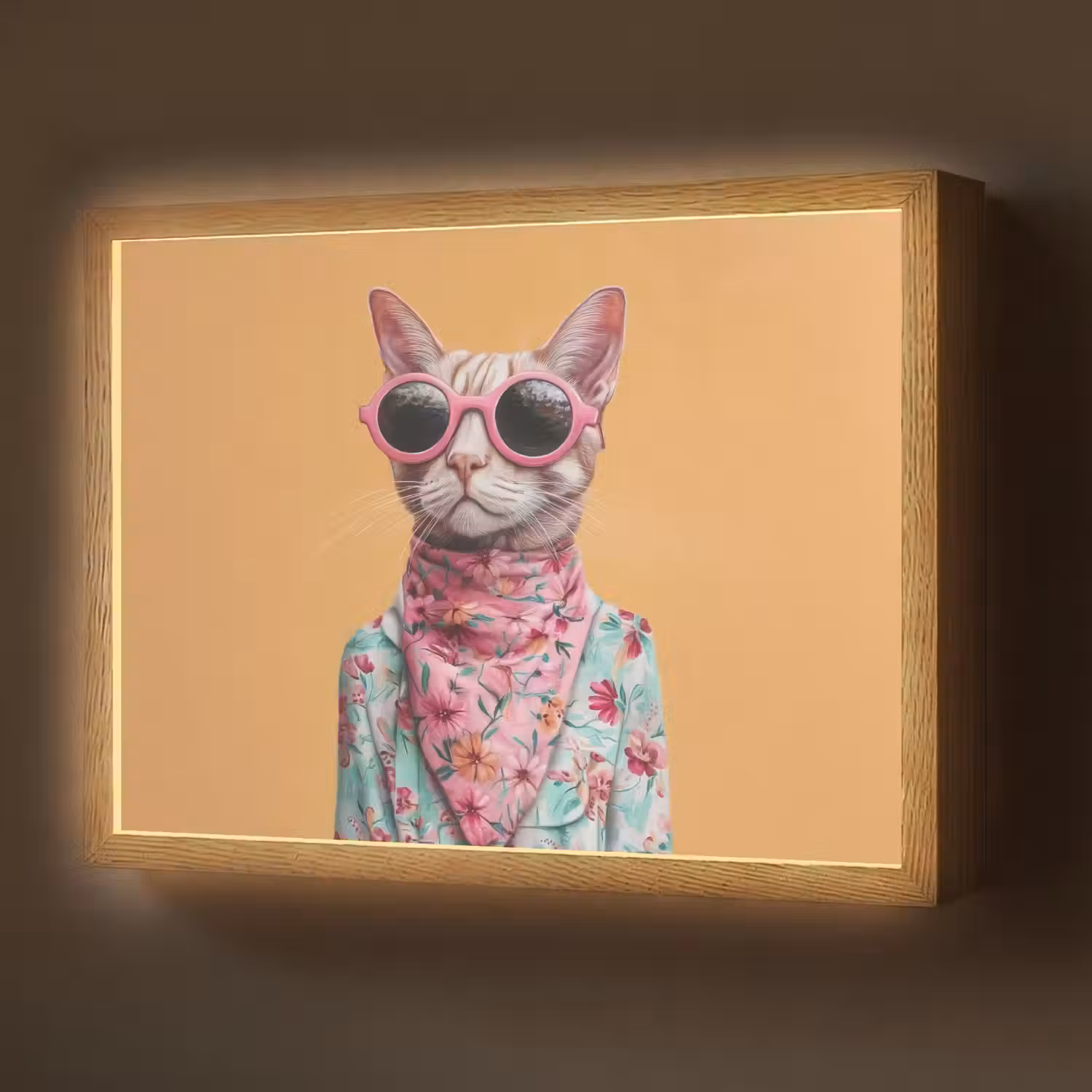 Zonnebril - Kat - Sjaal - Bloemen Light Box met batterij (Wandlamp) middel -z3d_website