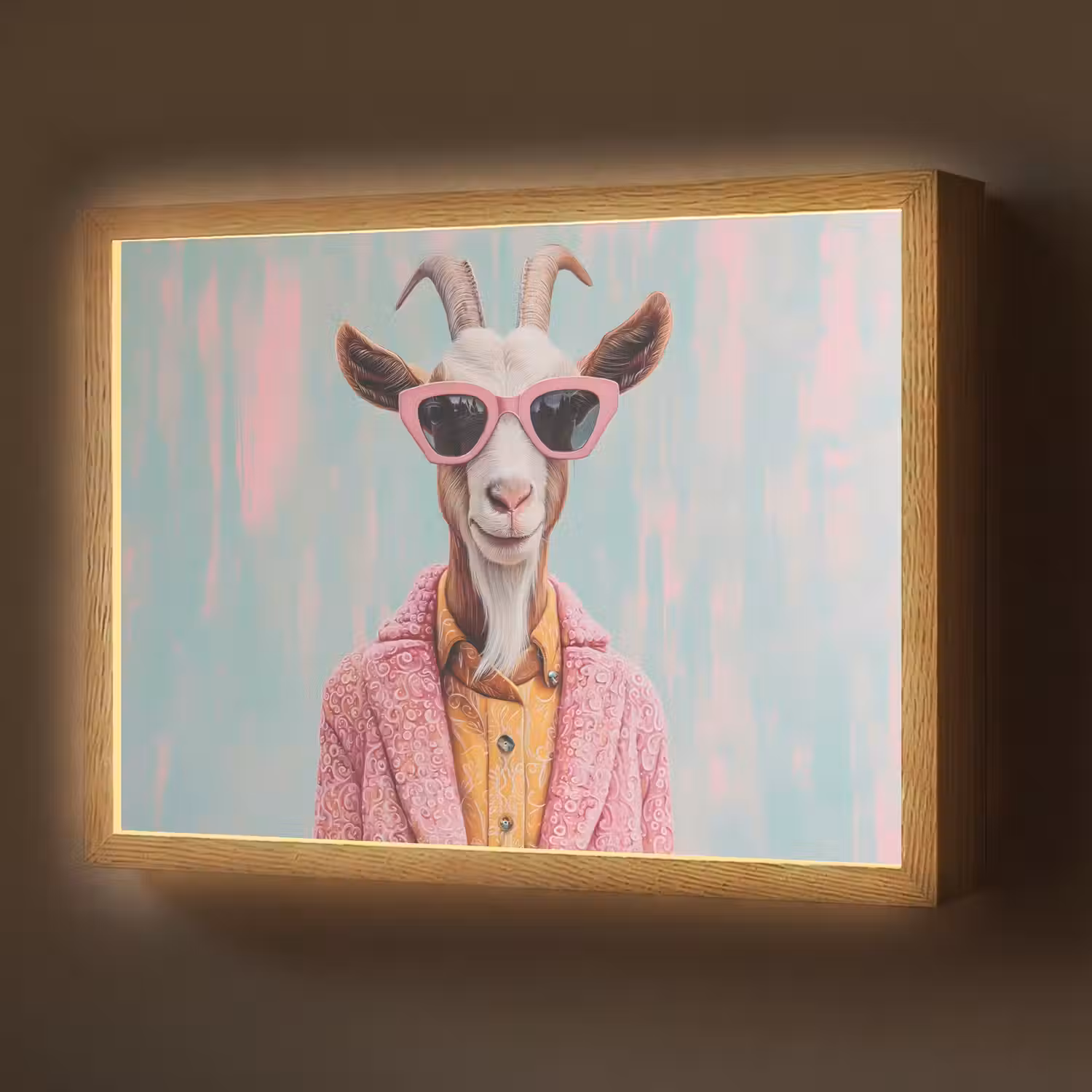Zonnebril - Roze - Geit - Horen Light Box met batterij (Wandlamp) middel -z3d_website