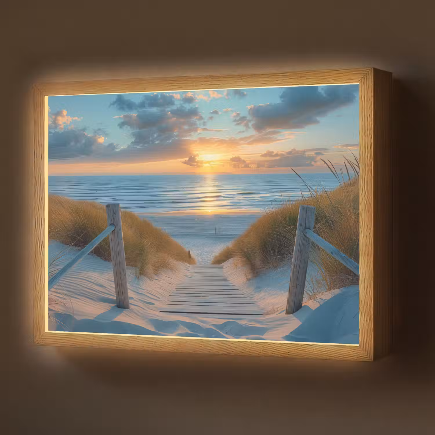 Zonsondergang - Strand - Zomer - Landschap Light Box met batterij (Wandlamp) middel -z3d_website