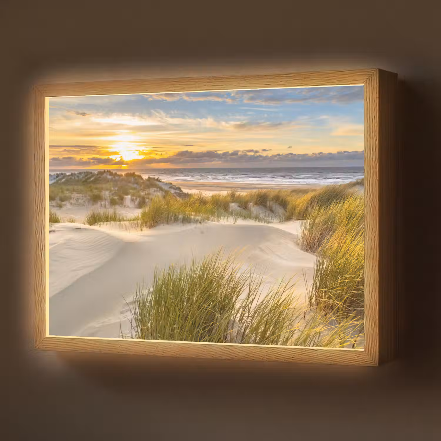 Zonsondergang - Duinen - Strand - Landschap Light Box met batterij (Wandlamp) middel -z3d_website