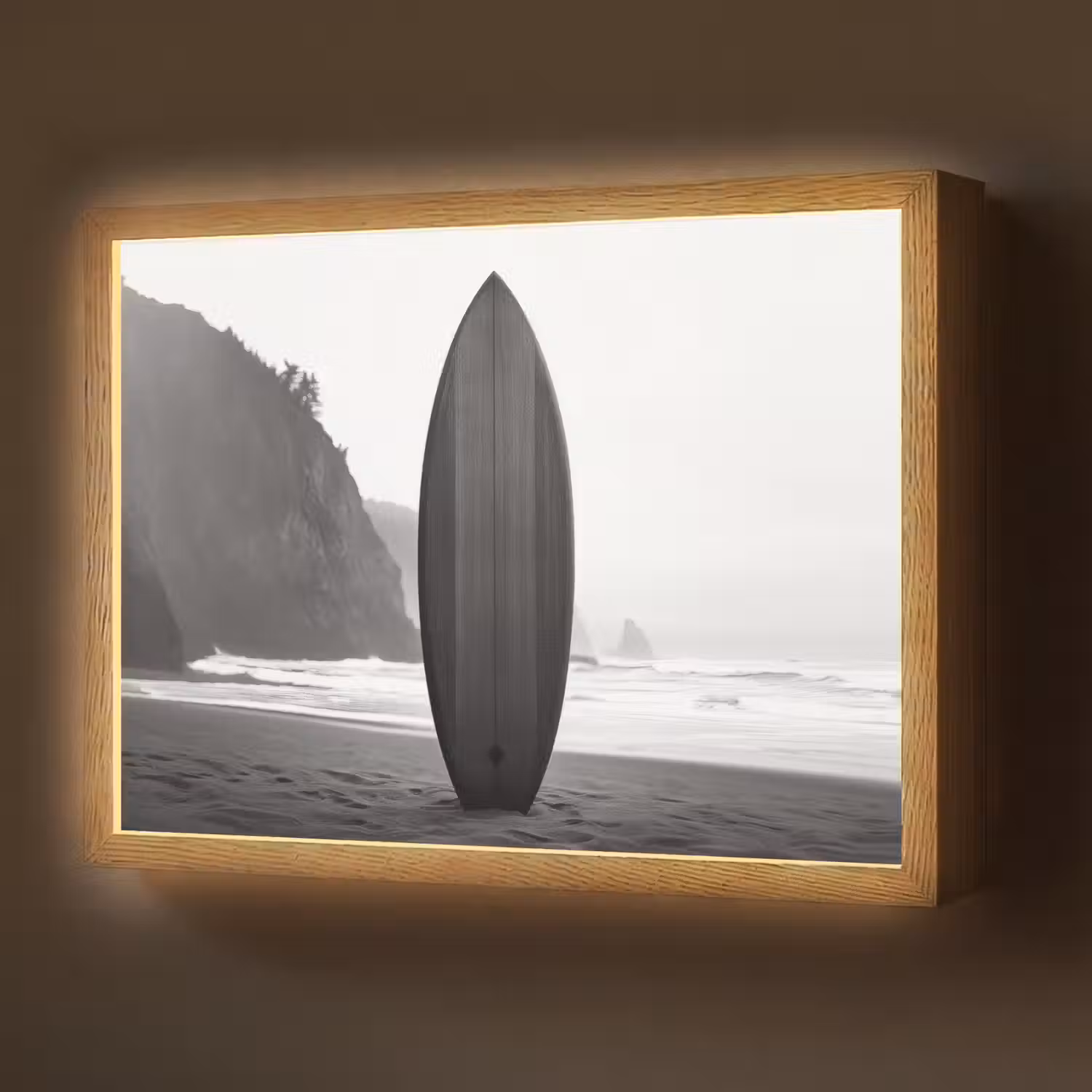 Surfplank - Zand - Zee Light Box met batterij (Wandlamp) middel -z3d_website