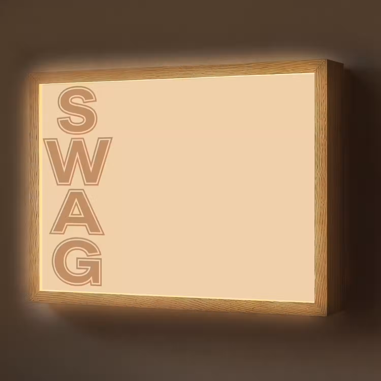 Swag - Bruin - Beige Light Box met batterij (Wandlamp) middel -z3d_website