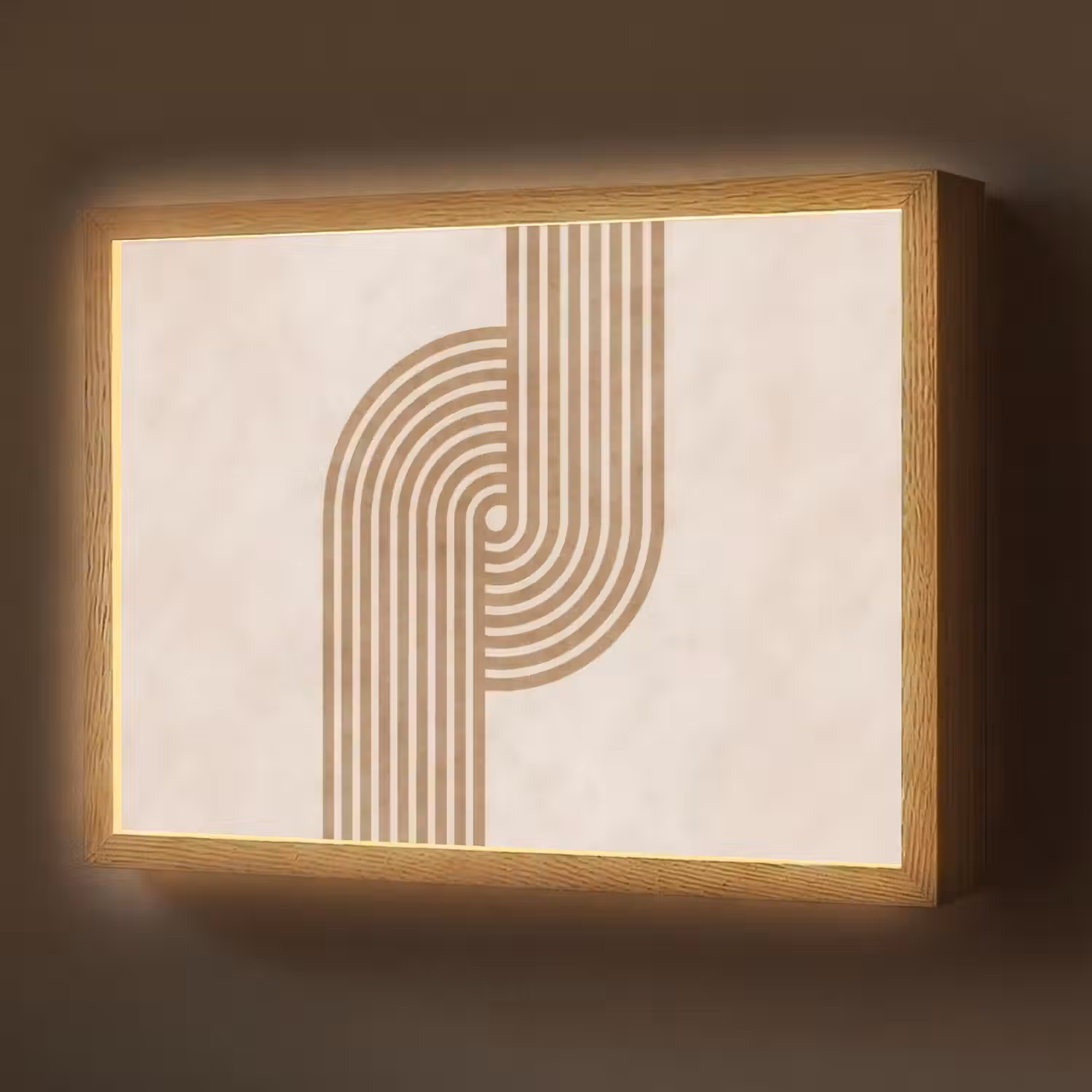 Symmetrische bocht - Koperkleurig Light Box met batterij (Wandlamp) middel -z3d_website