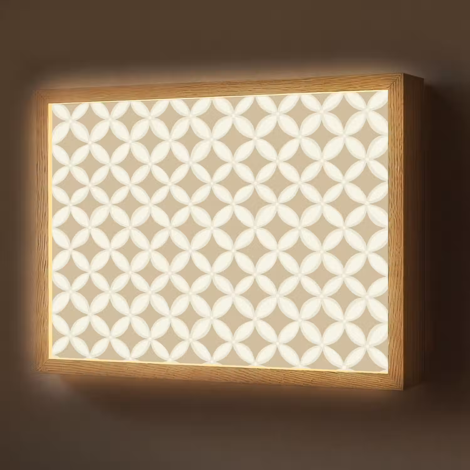 Symmetrisch - Motief - Beige Light Box met batterij (Wandlamp) middel 907 -z3d_website