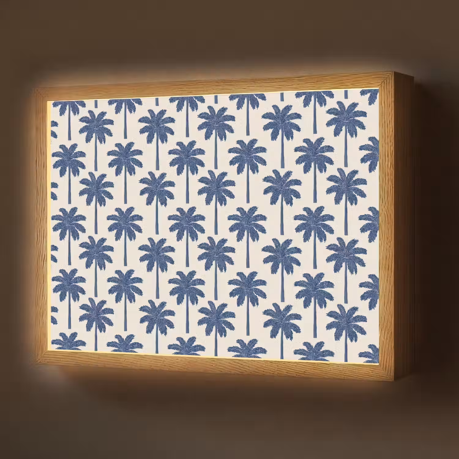 Symmetrisch - Palm - Blauw Light Box met batterij (Wandlamp) middel 907 -z3d_website