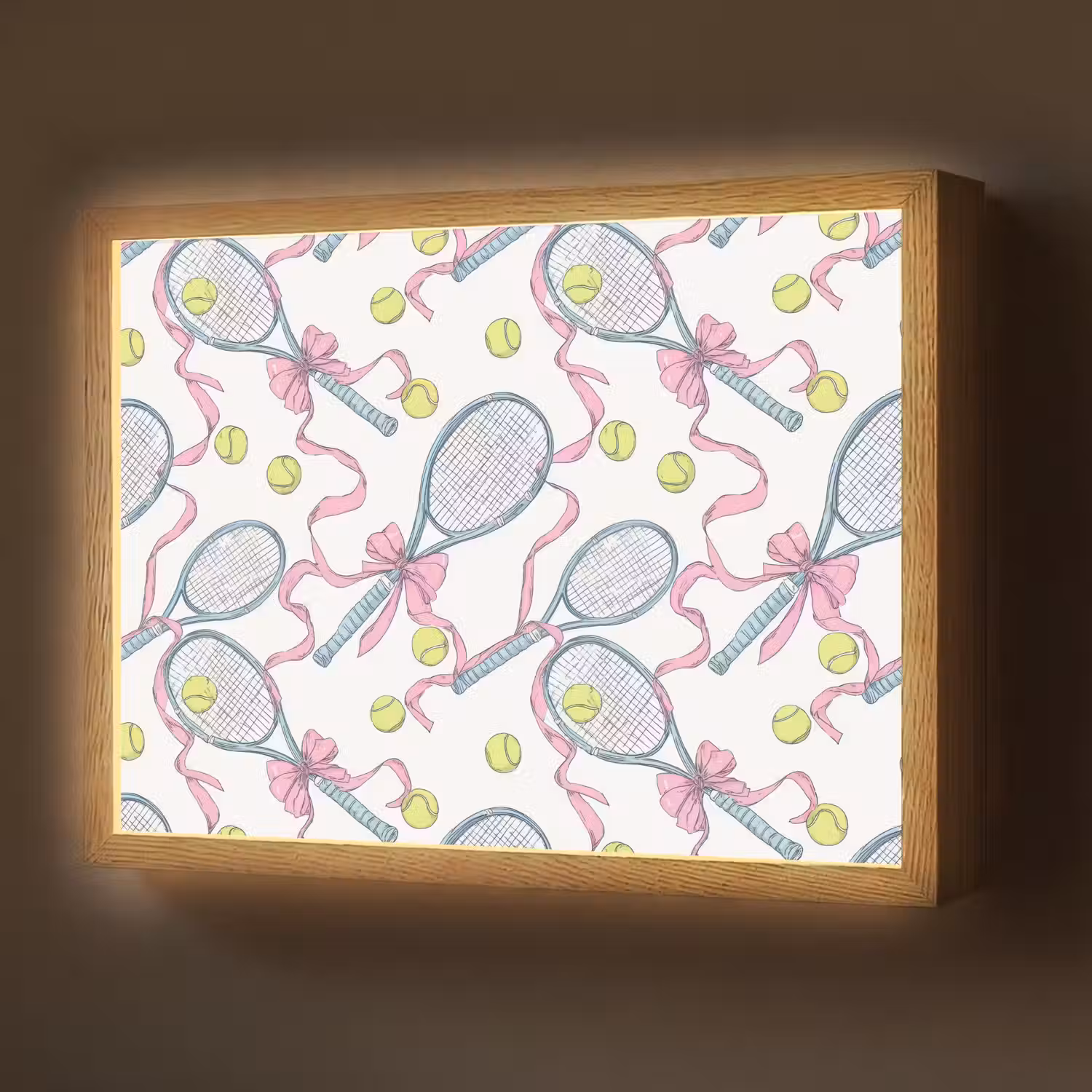Tennis - Strikken - Kleurrijk Light Box met batterij (Wandlamp) middel 907 -z3d_website
