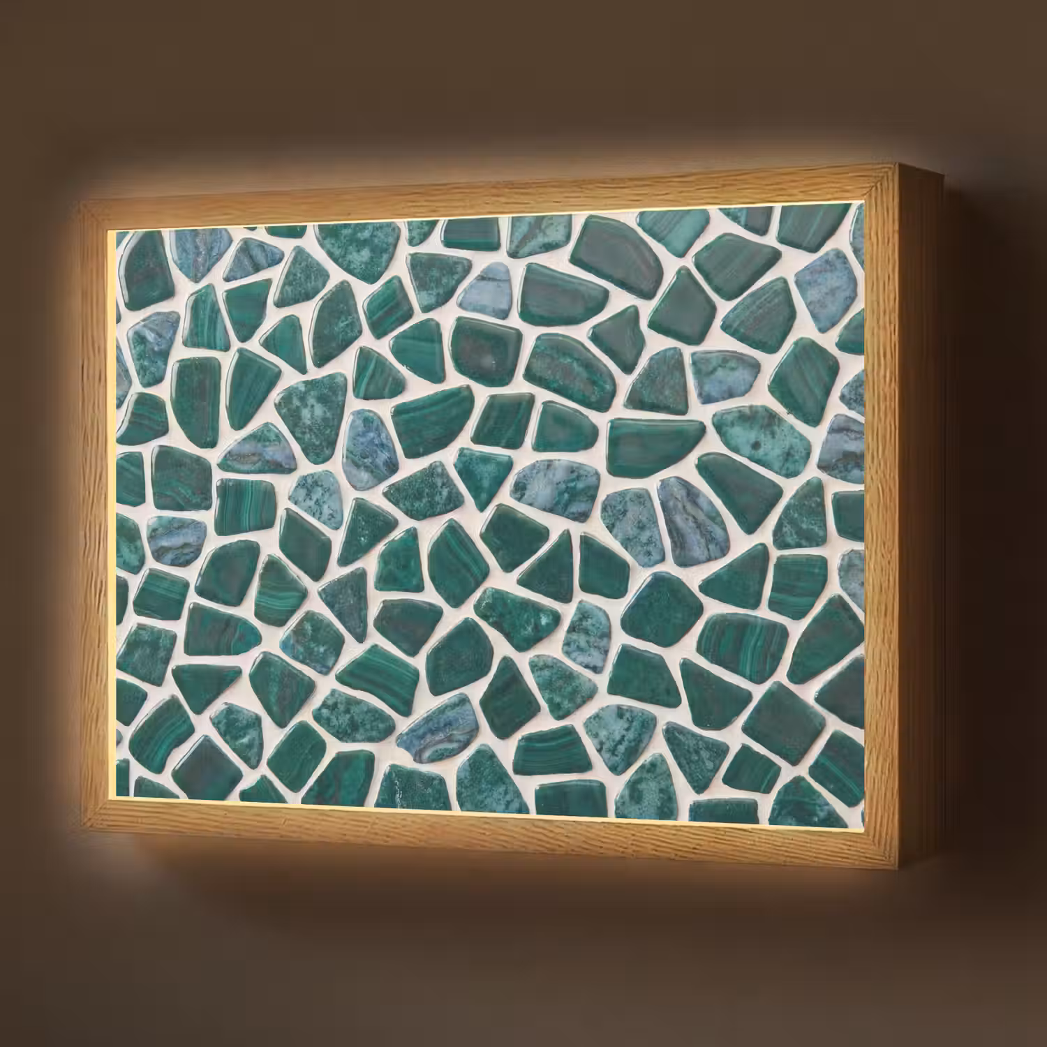 Textuur - Steen - Groen - Abstract - Patroon Light Box met batterij (Wandlamp) middel -z3d_website