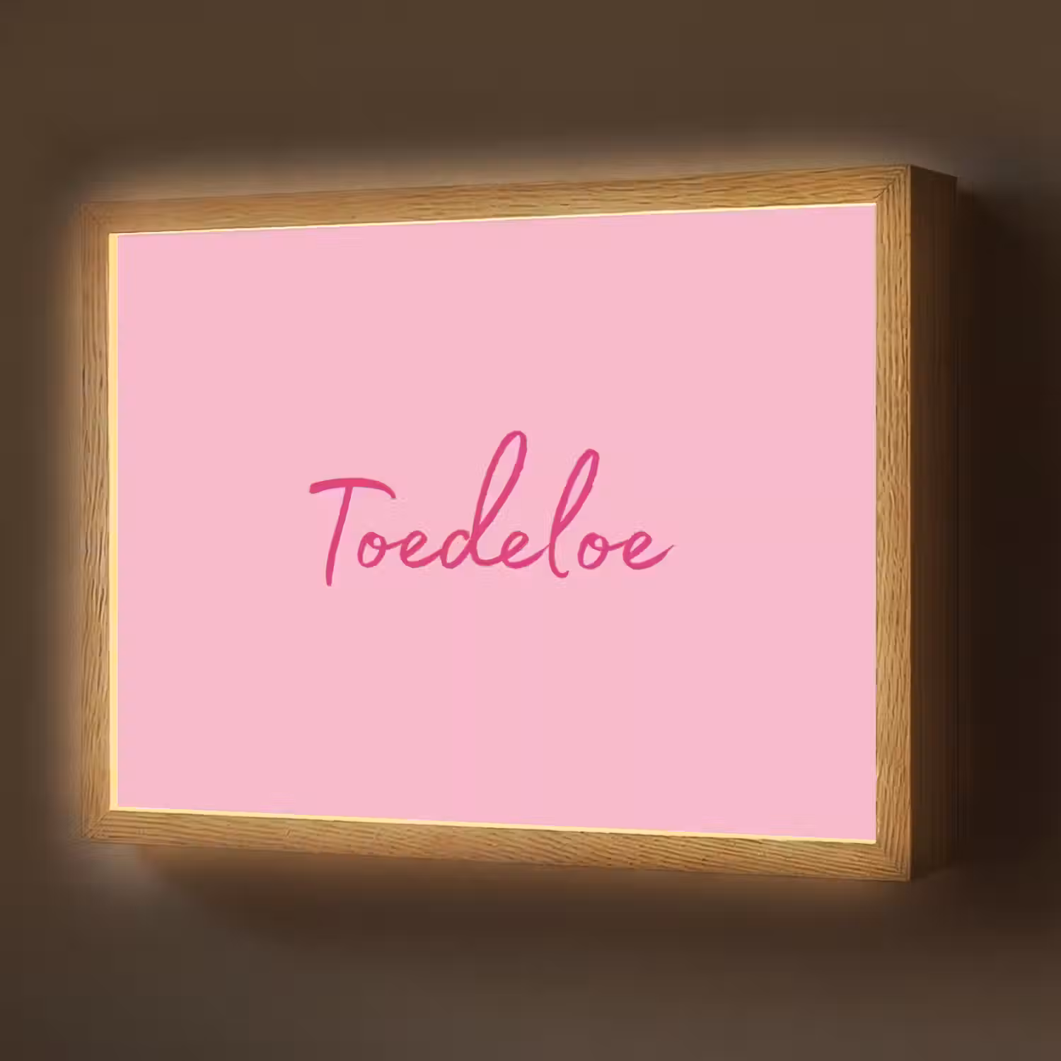 Toedeloe - Roze - Minimalistisch Light Box met batterij (Wandlamp) middel -z3d_website