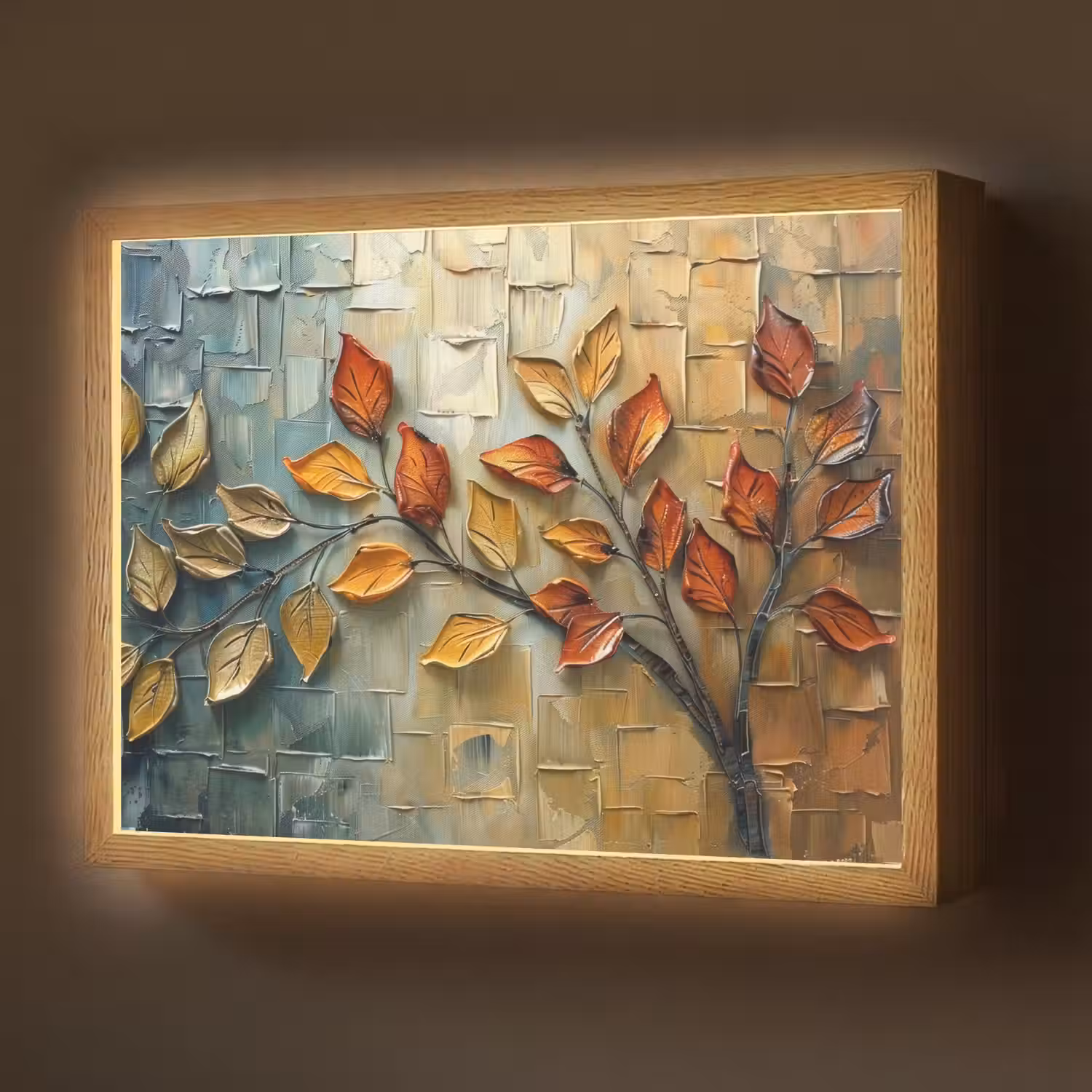 Boom - Abstract - Natuur - Kunst Light Box met batterij (Wandlamp) middel -z3d_website