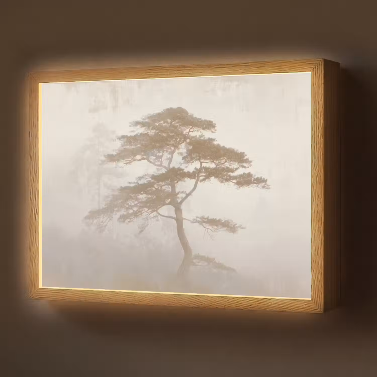 Boom - Oosterse stijl - Landschap Light Box met batterij (Wandlamp) middel -z3d_website
