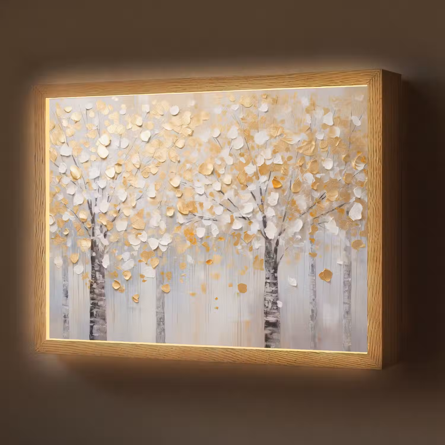 Bomen - Aquarel - Kunst - Natuur Light Box met batterij (Wandlamp) middel -z3d_website