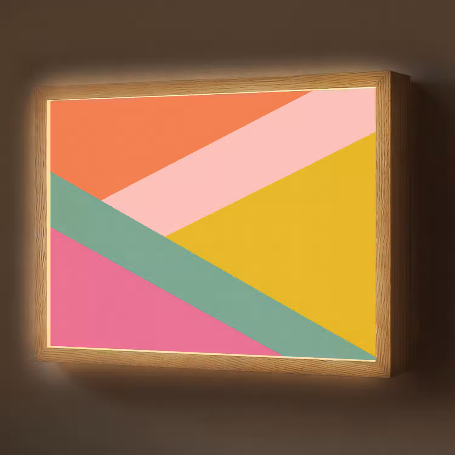 Driehoeken - Kleurrijk - Abstract Light Box met batterij (Wandlamp) middel -z3d_website