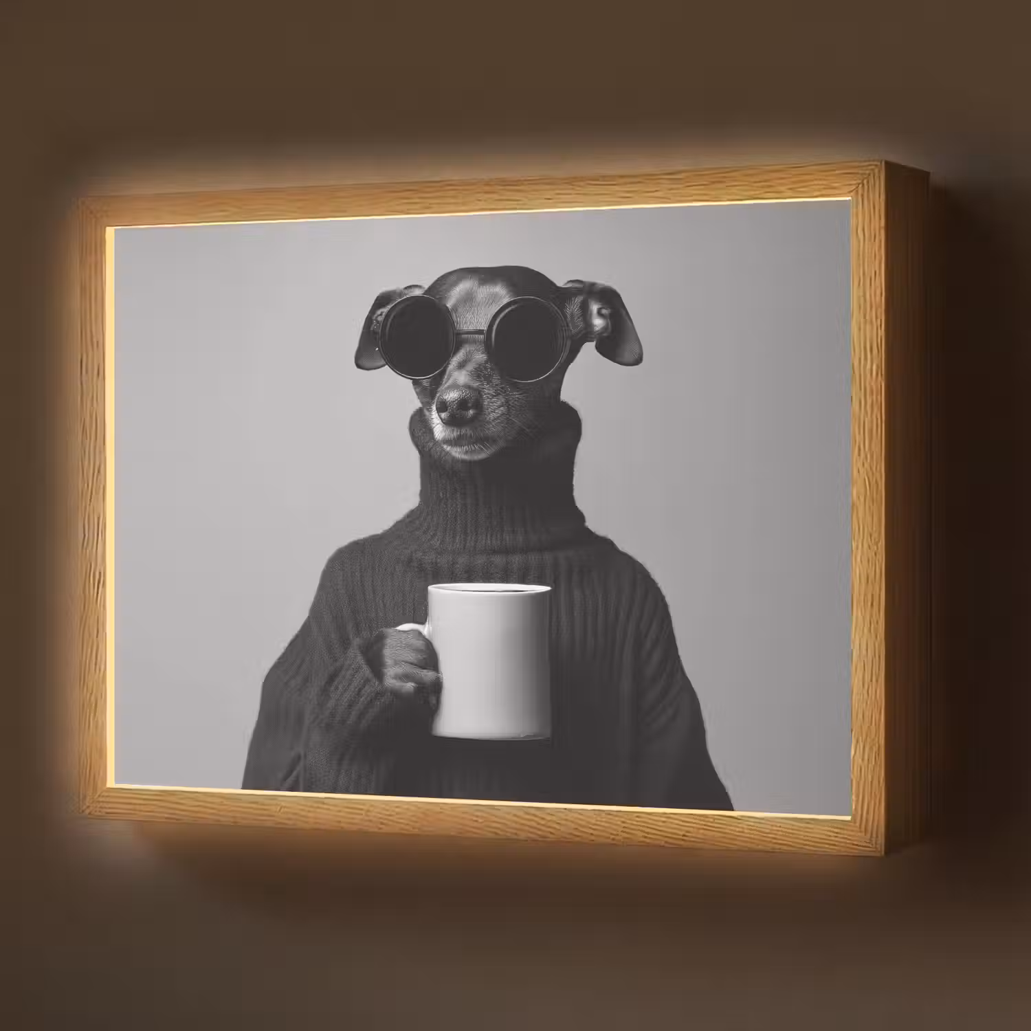 Coltrui - Hond - Bril - Mok Light Box met batterij (Wandlamp) middel -z3d_website