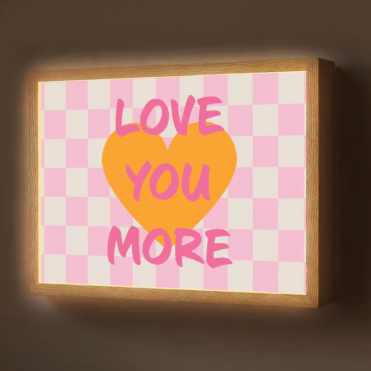 Valentijn - Love - Roze - Oranje Light Box met batterij (Wandlamp) middel -z3d_website