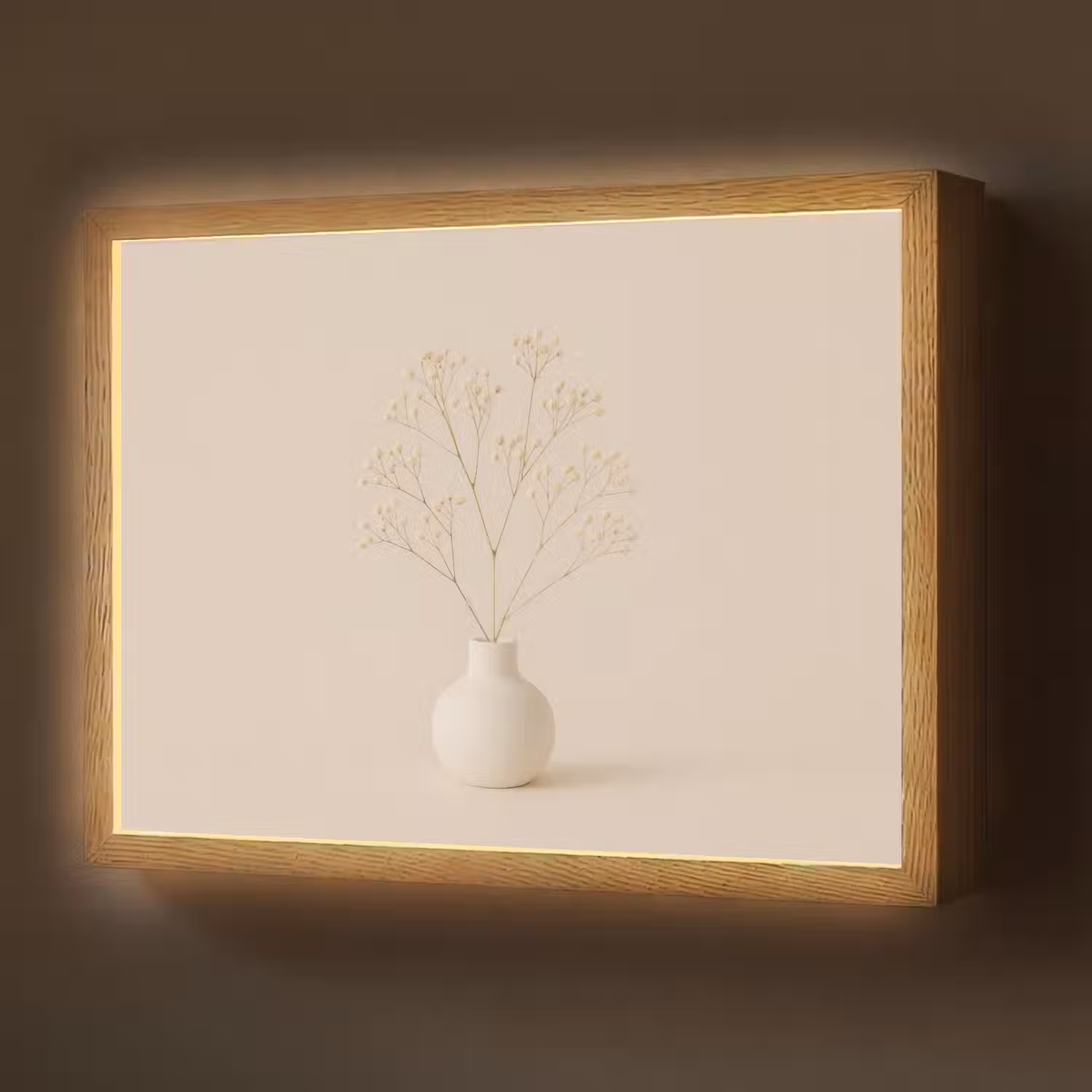 Vaas - Takken - Bloemetjes - Wit Light Box met batterij (Wandlamp) middel -z3d_website