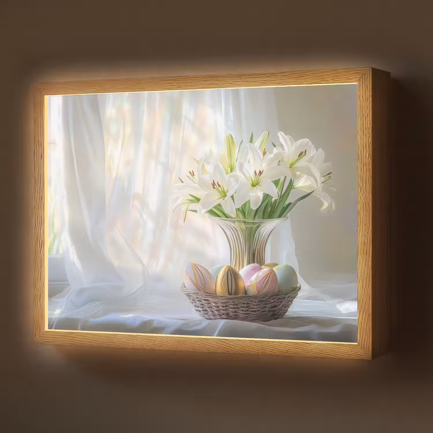 Vaas - Eieren - Bloemen Light Box met batterij (Wandlamp) middel -z3d_website