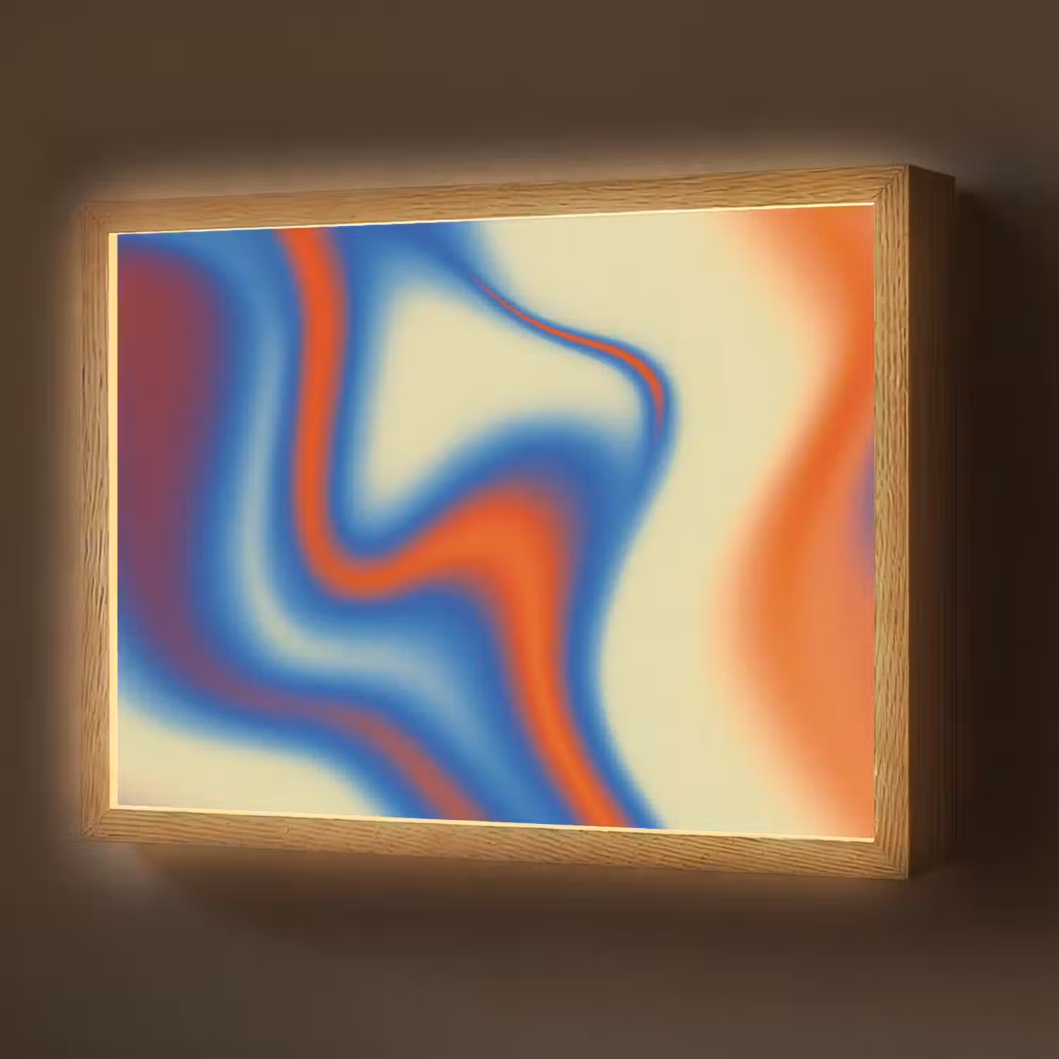 Golven - Kleurrijk - Abstract Light Box met batterij (Wandlamp) middel -z3d_website