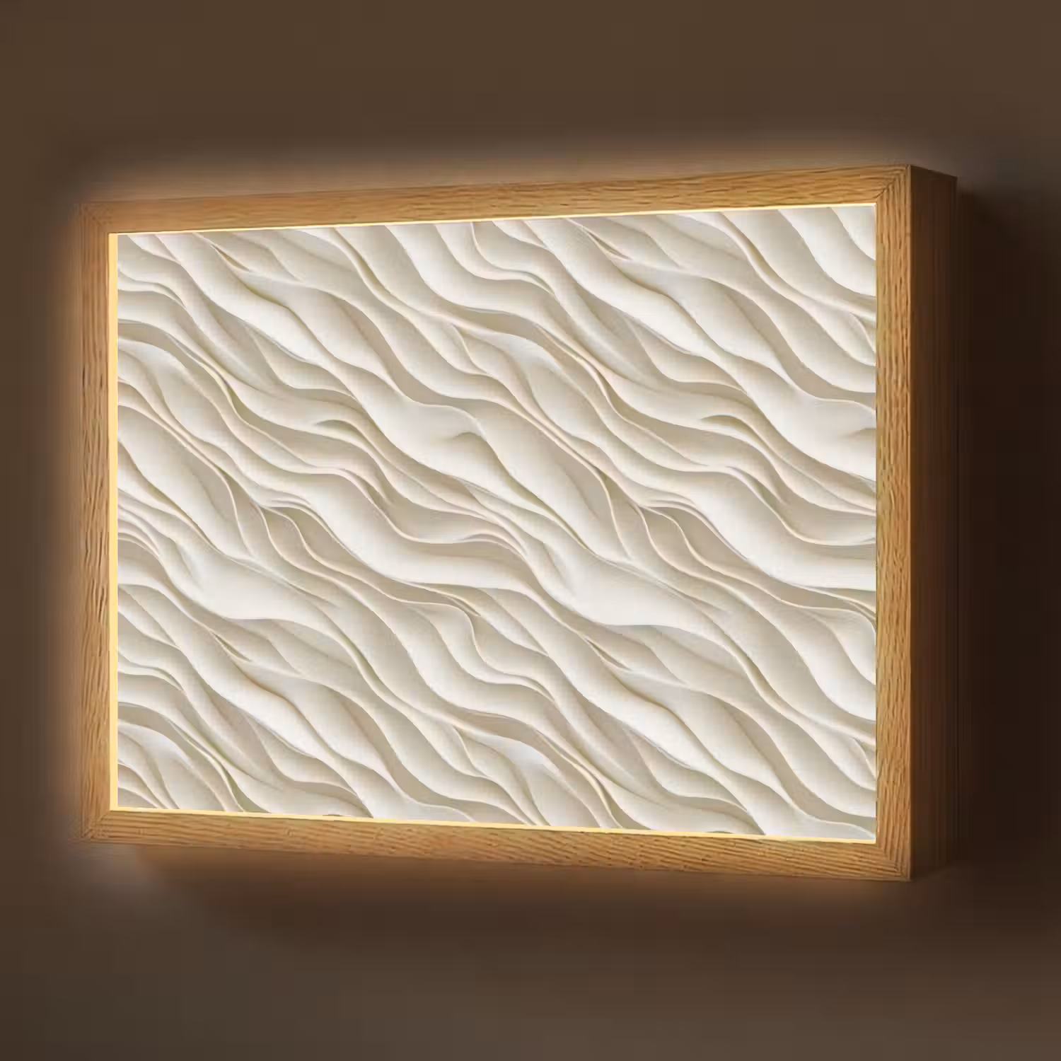 Golven - Wit - Minimalistisch Light Box met batterij (Wandlamp) middel 907 -z3d_website