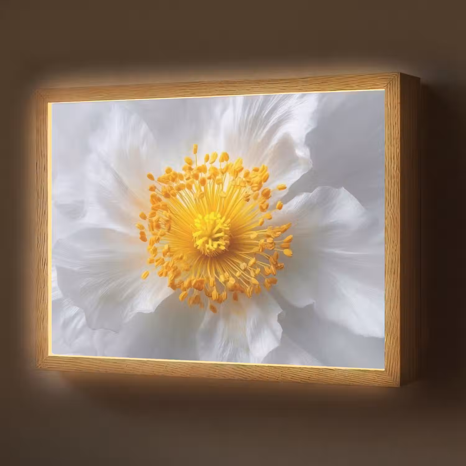 Wit - Bloem - Elegant Light Box met batterij (Wandlamp) middel -z3d_website