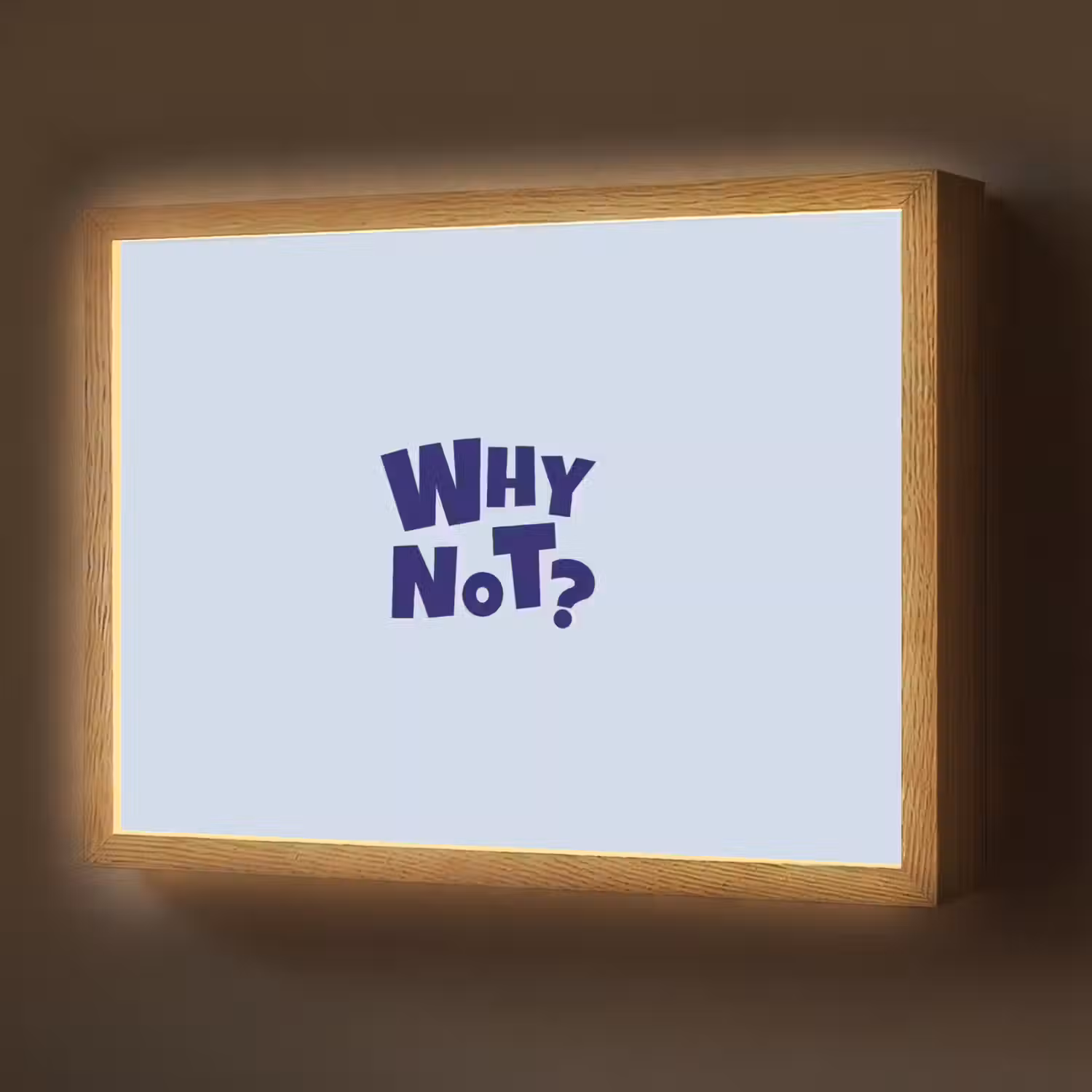 Why not - Blauw - Licht blauw - Quote Light Box met batterij (Wandlamp) middel -z3d_website