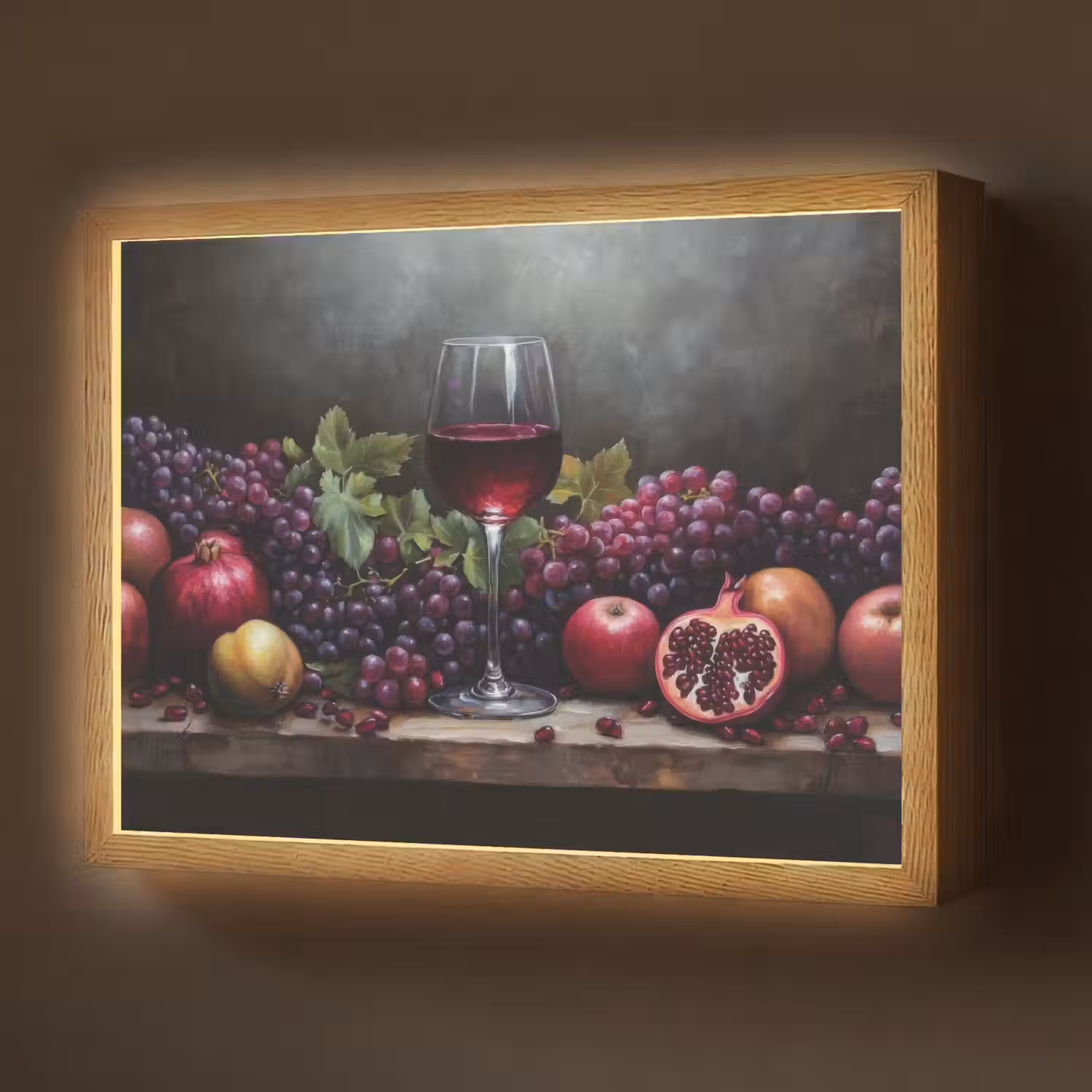 Wijn - Fruit - Stilleven Light Box met batterij (Wandlamp) middel -z3d_website