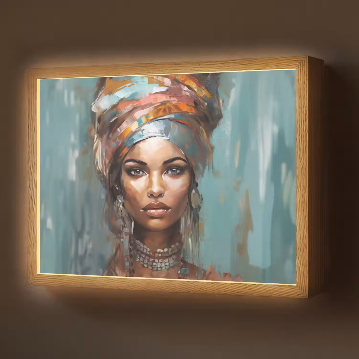 Vrouw - Kunst - Sieraden - Portret Light Box met batterij (Wandlamp) middel -z3d_website
