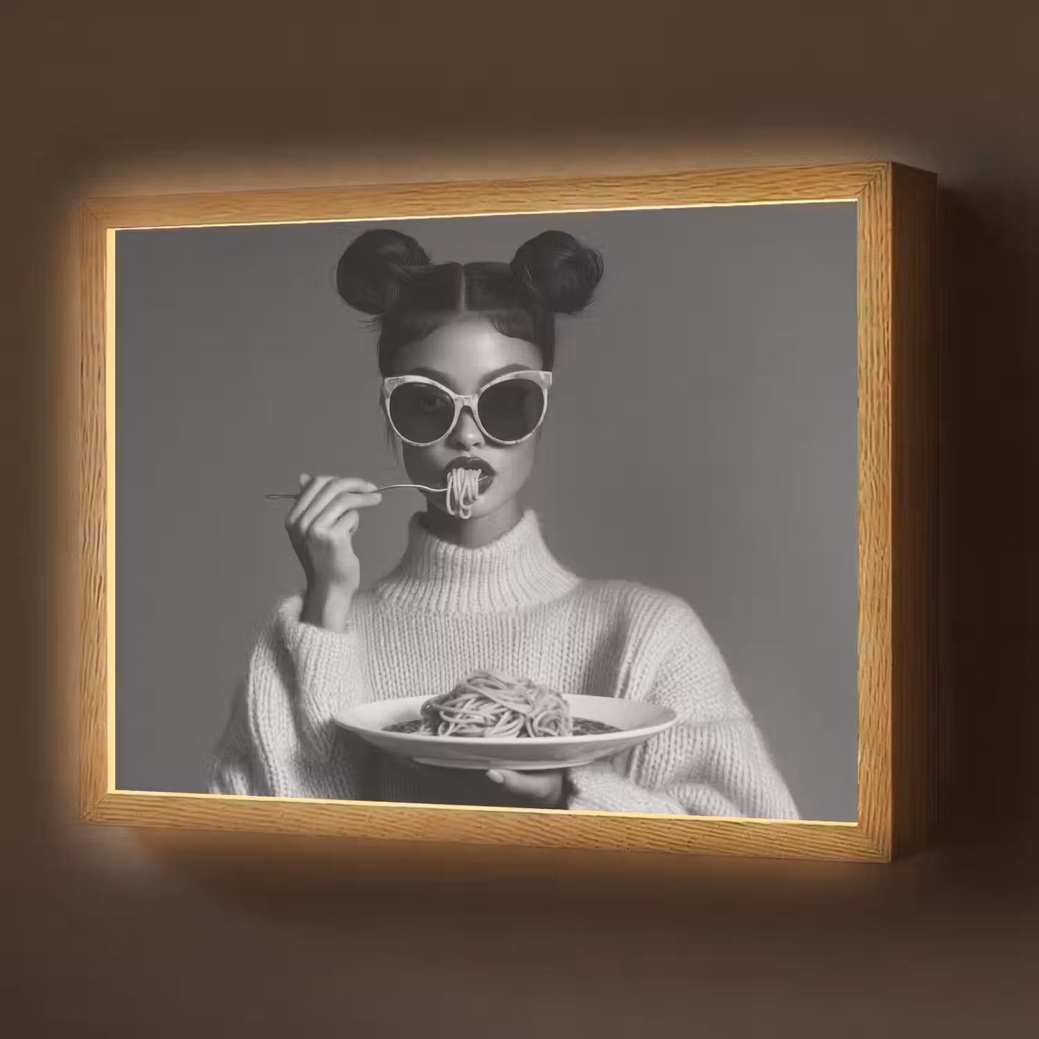 Vrouw - Pasta - Zonnebril Light Box met batterij (Wandlamp) middel -z3d_website