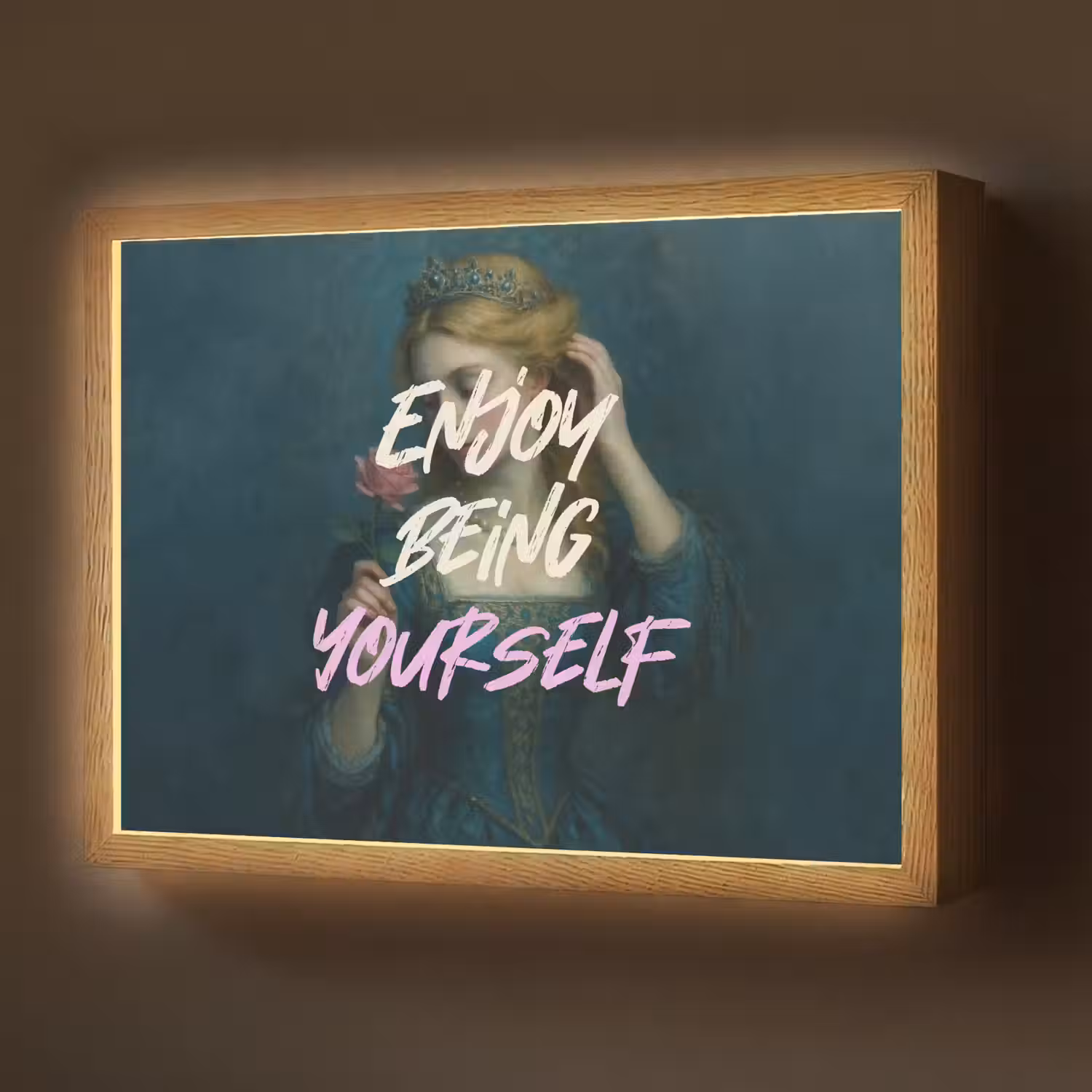 Vrouw - Roos - Quote Light Box met batterij (Wandlamp) middel -z3d_website