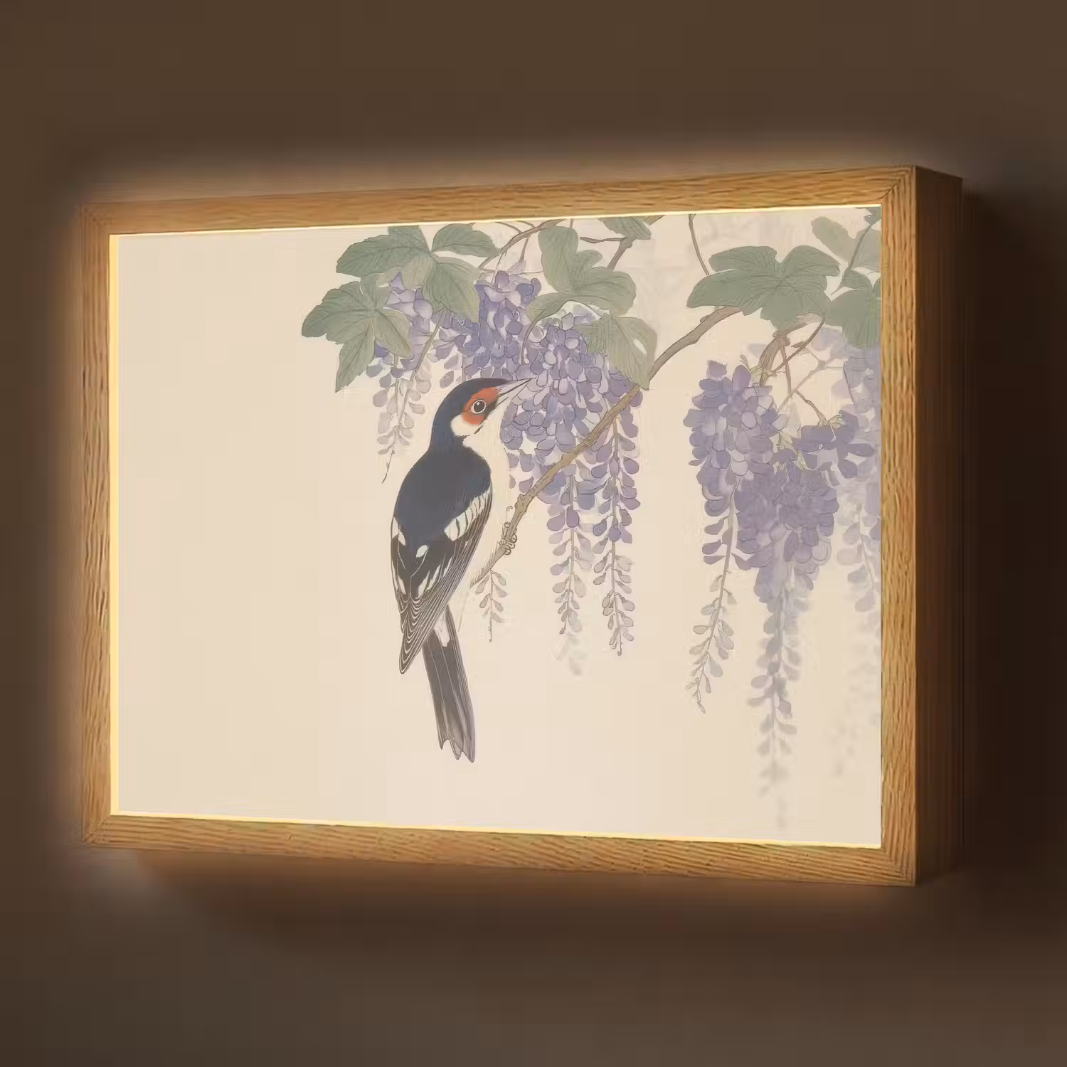 Specht - Bloemen - Paars Light Box met batterij (Wandlamp) middel -z3d_website