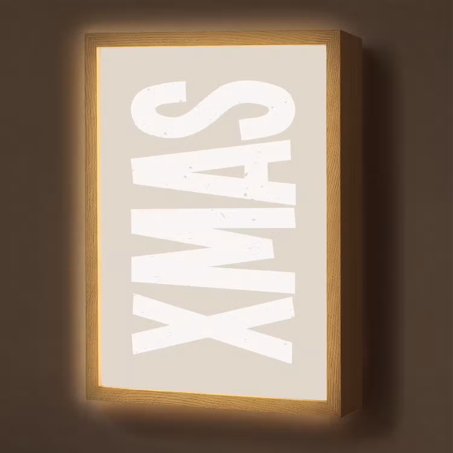 Xmas - Kerst - Japandi - Kerstversiering Light Box met batterij (Wandlamp) middel -z3d_website