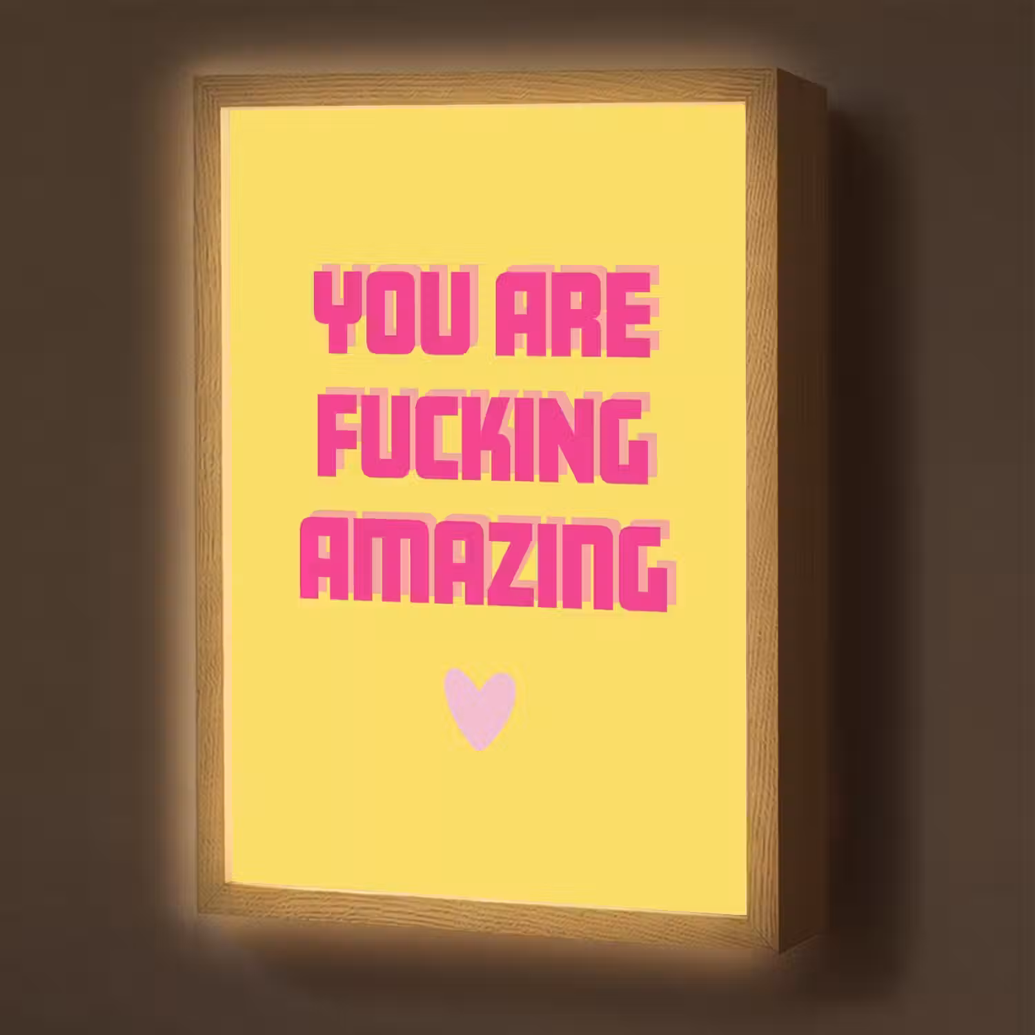 Geel - Valentijn - Tekst Light Box met batterij (Wandlamp) middel -z3d_website