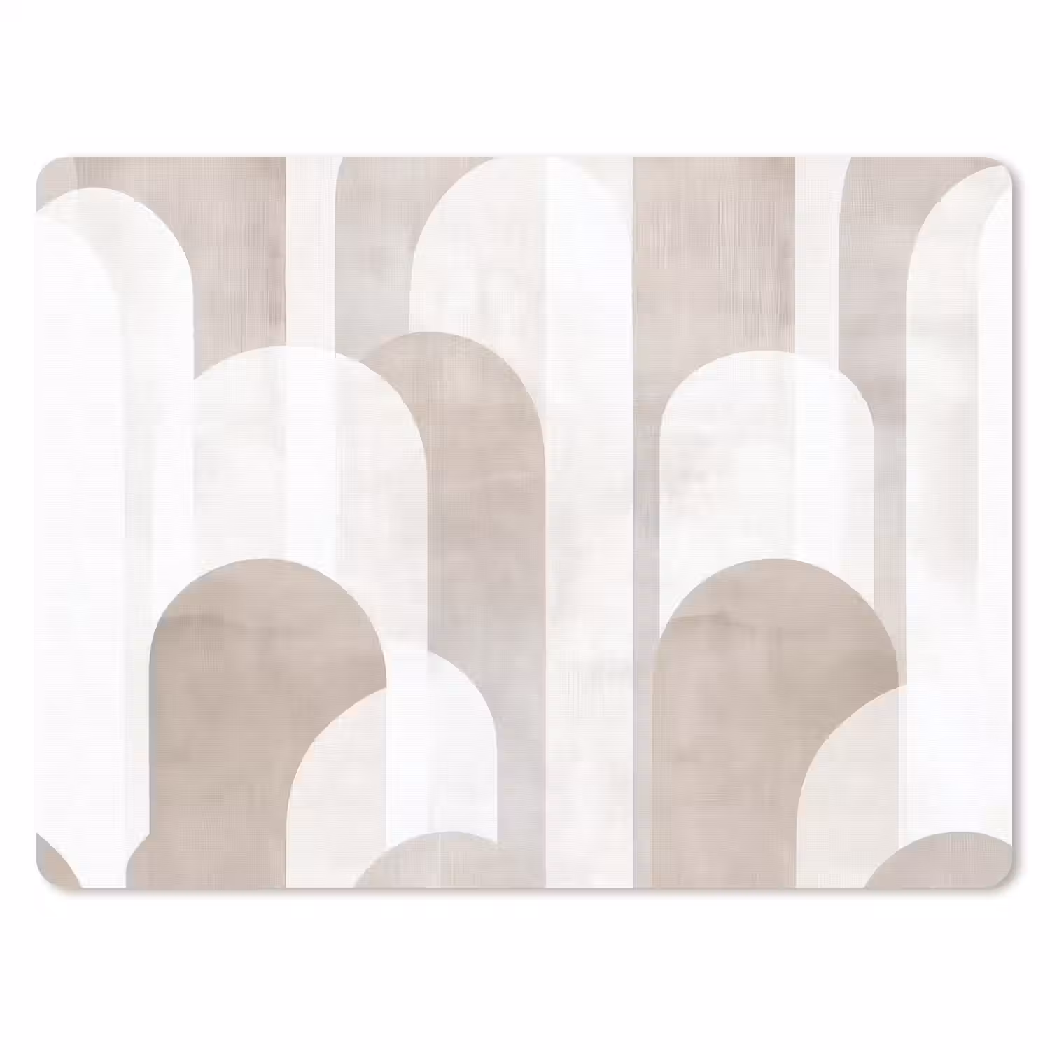 Abstracte bogen - Modern - Beige muismat rubber klein -3d