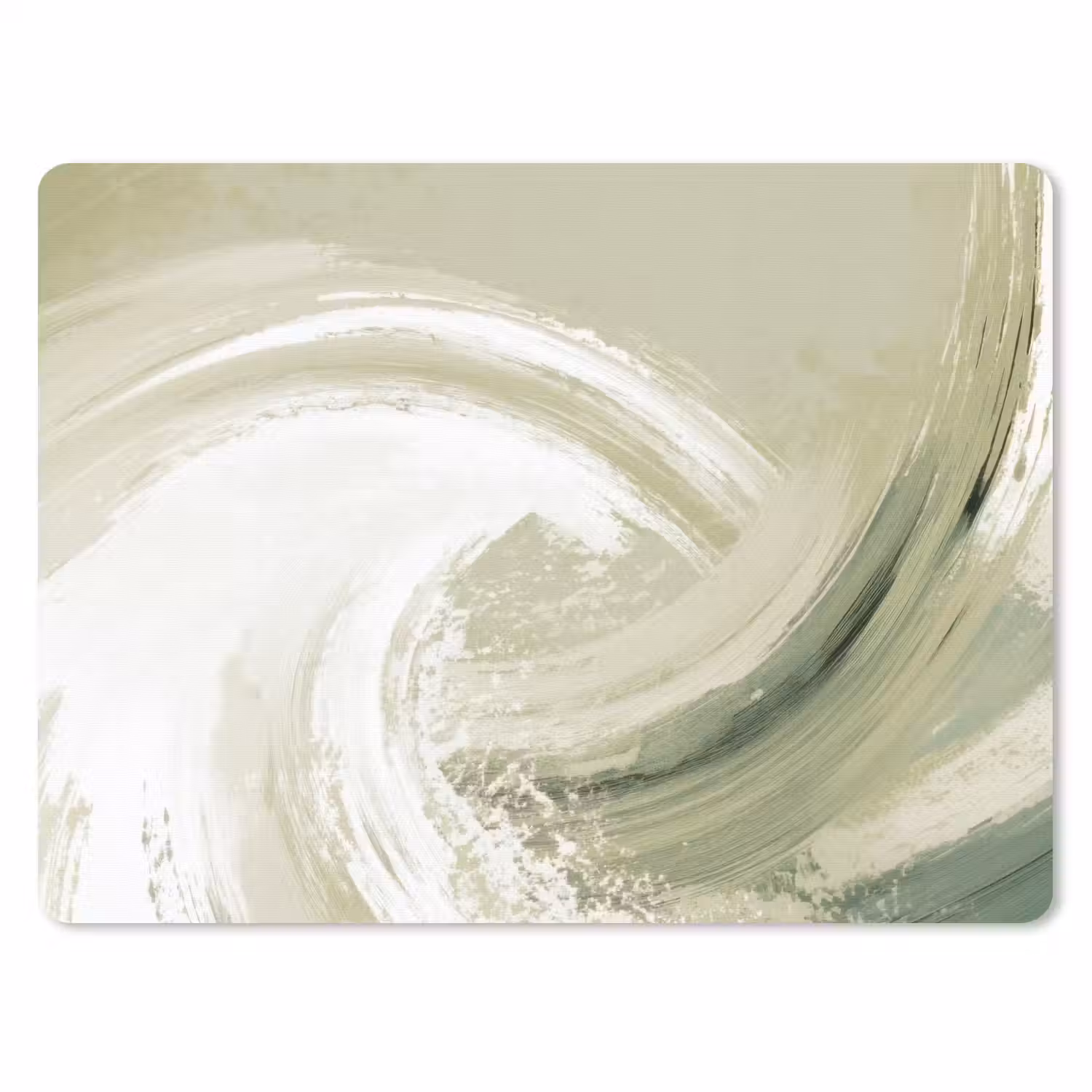 Abstract - Penseelstreken - Golven - Groen muismat rubber klein -3d