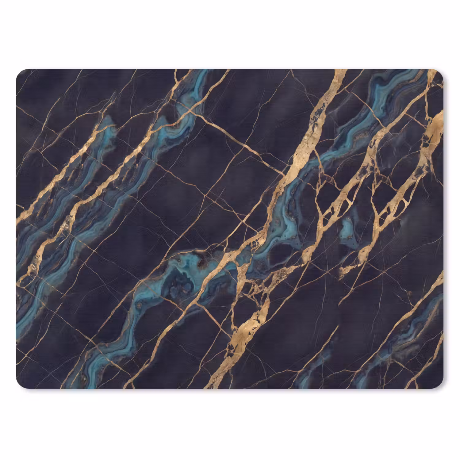Abstract - Gouden lijnen - Kunst - Modern - Zwart muismat rubber klein -3d