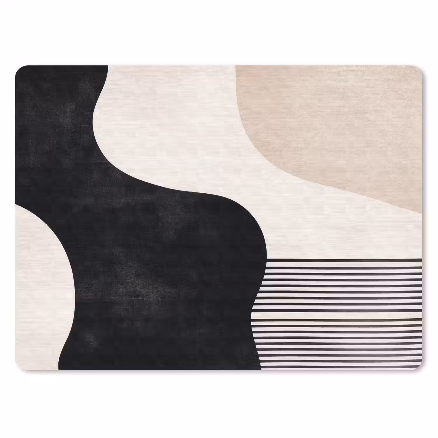 Abstract - Japandi - Beige - Modern muismat rubber klein -3d