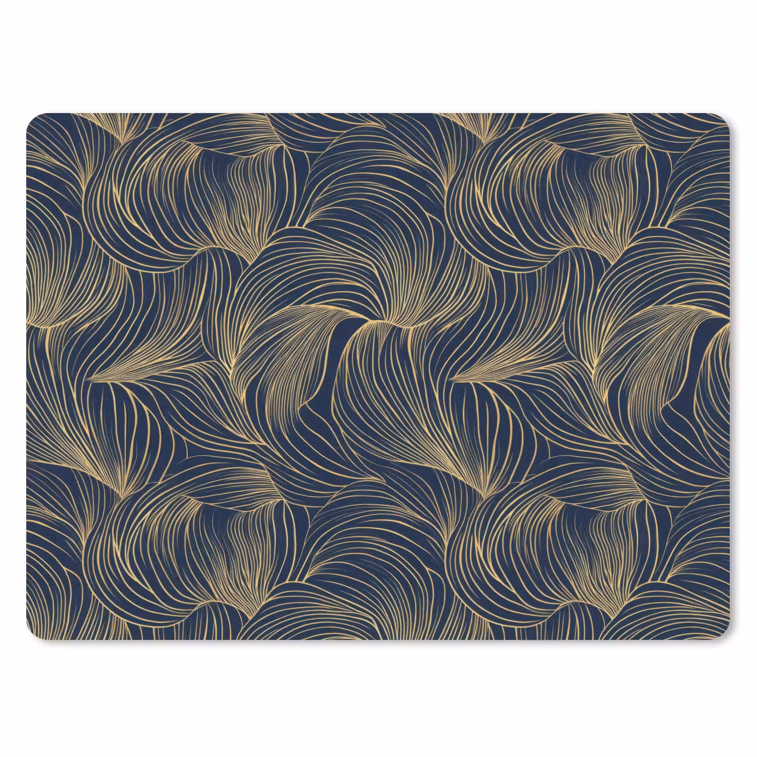 Abstract - Lijnen - Blauw - Goud muismat rubber klein 262 -3d