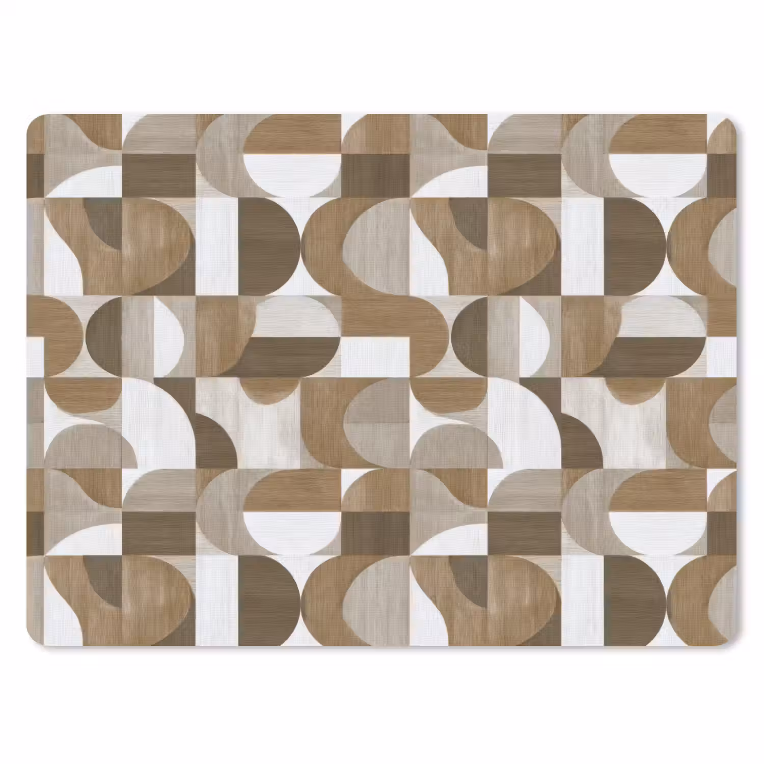 Abstract - Retro - Bruin muismat rubber klein 262 -3d