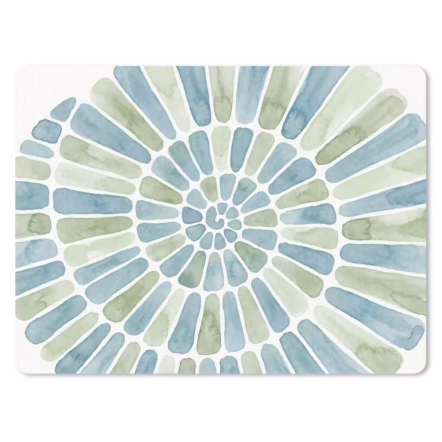Abstract - Spiraal - Patroon - Modern - Blauw-Groen muismat rubber klein -3d