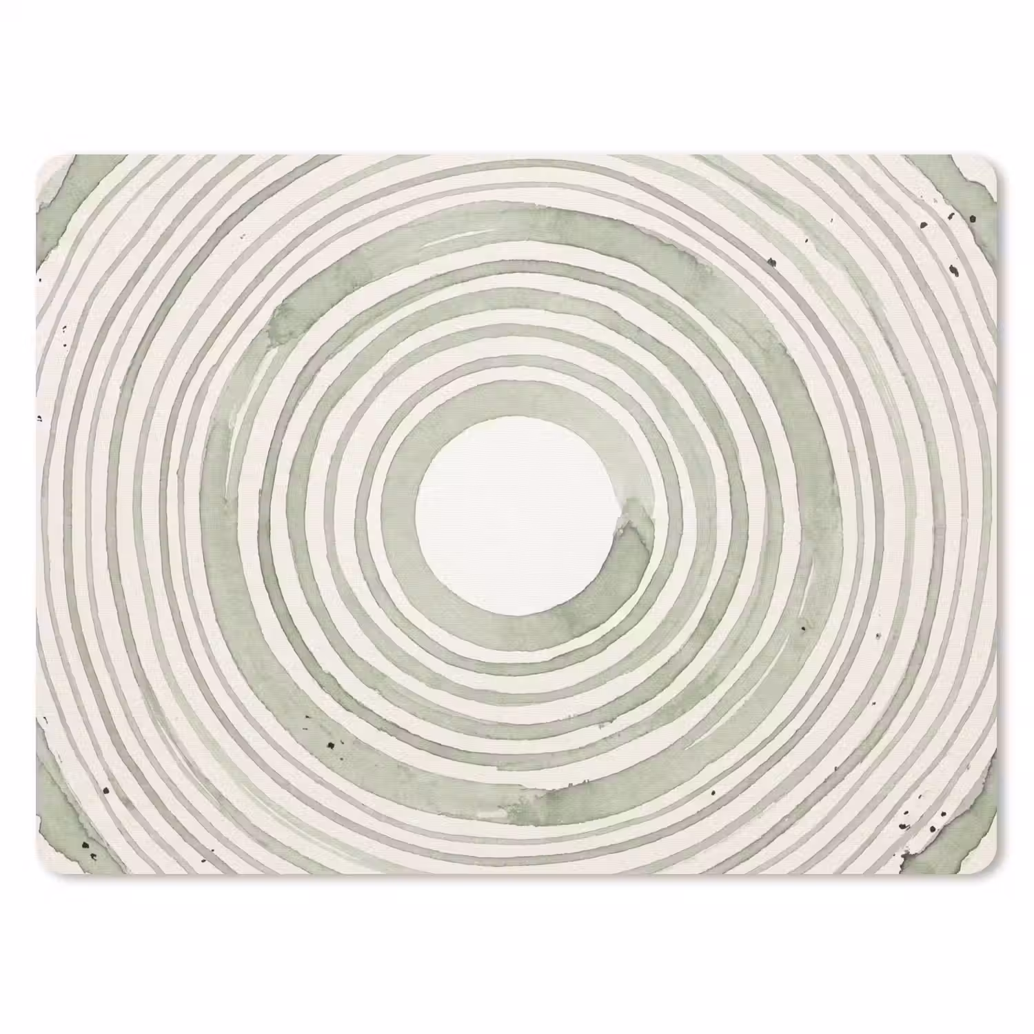 Abstractie - Cirkels - Waterverf - Groen - Modern muismat rubber klein -3d