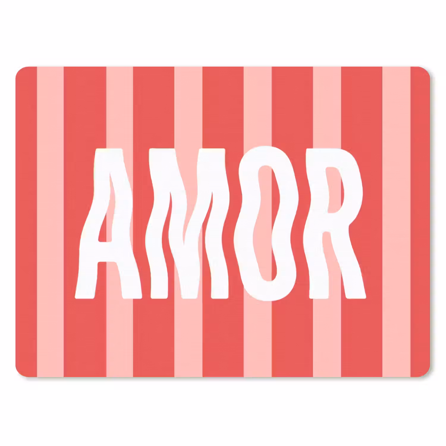 Amor - Strepen - Rood - Roze muismat rubber klein -3d